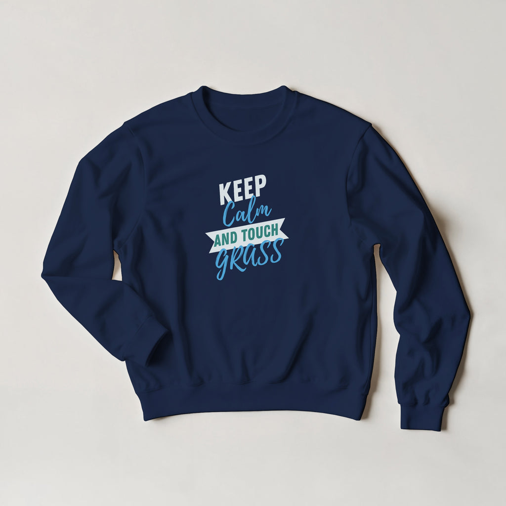 Touch Grass Sweater | Funny Dog Nature Crewneck | Cozy Graphic Sweatshirt | Streetwear Meme Clothing | Aesthetic Unisex Pullover