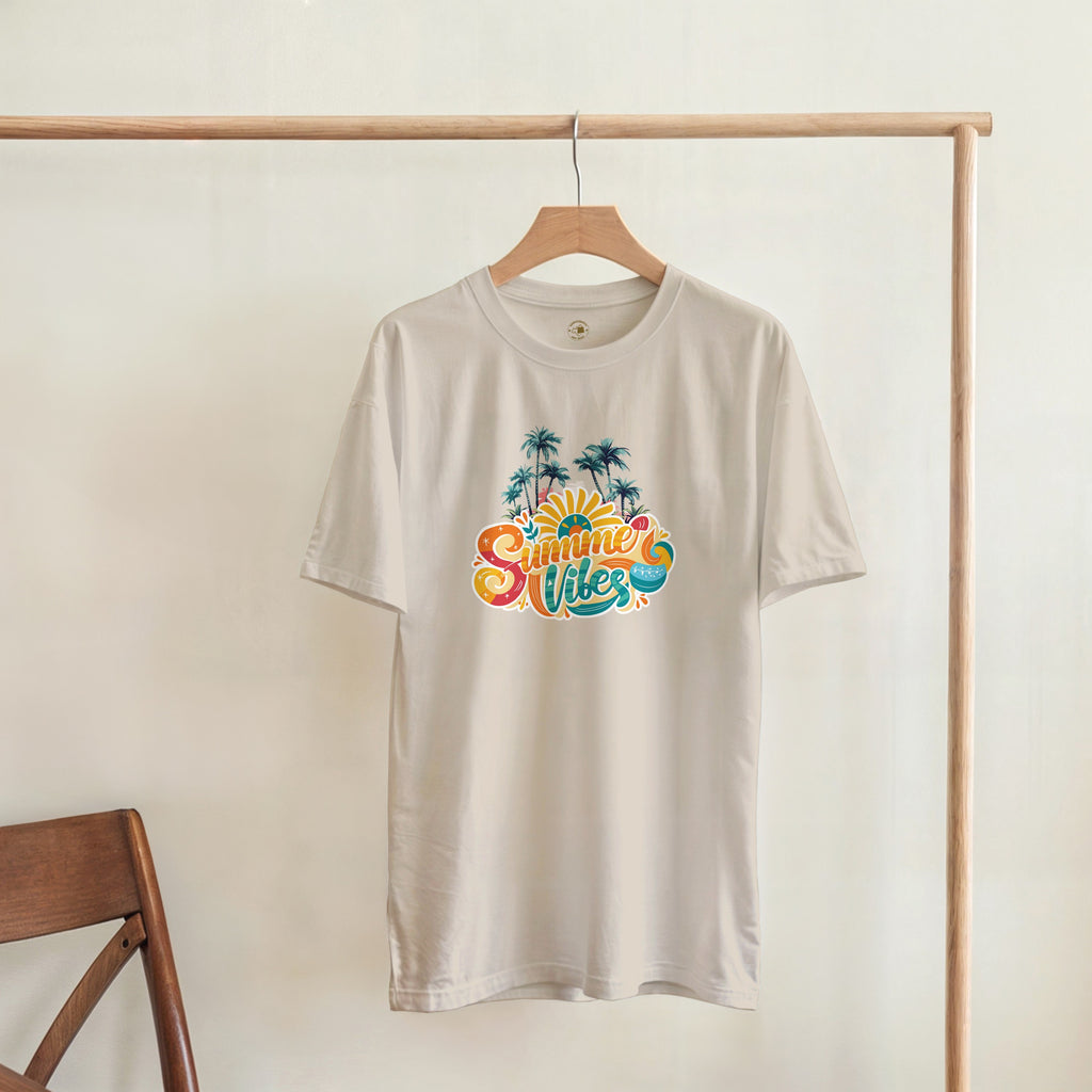 Summer Vibes Retro Palm Tree Shirt | Beach T-Shirt | Vintage Sunset Aesthetic Gift