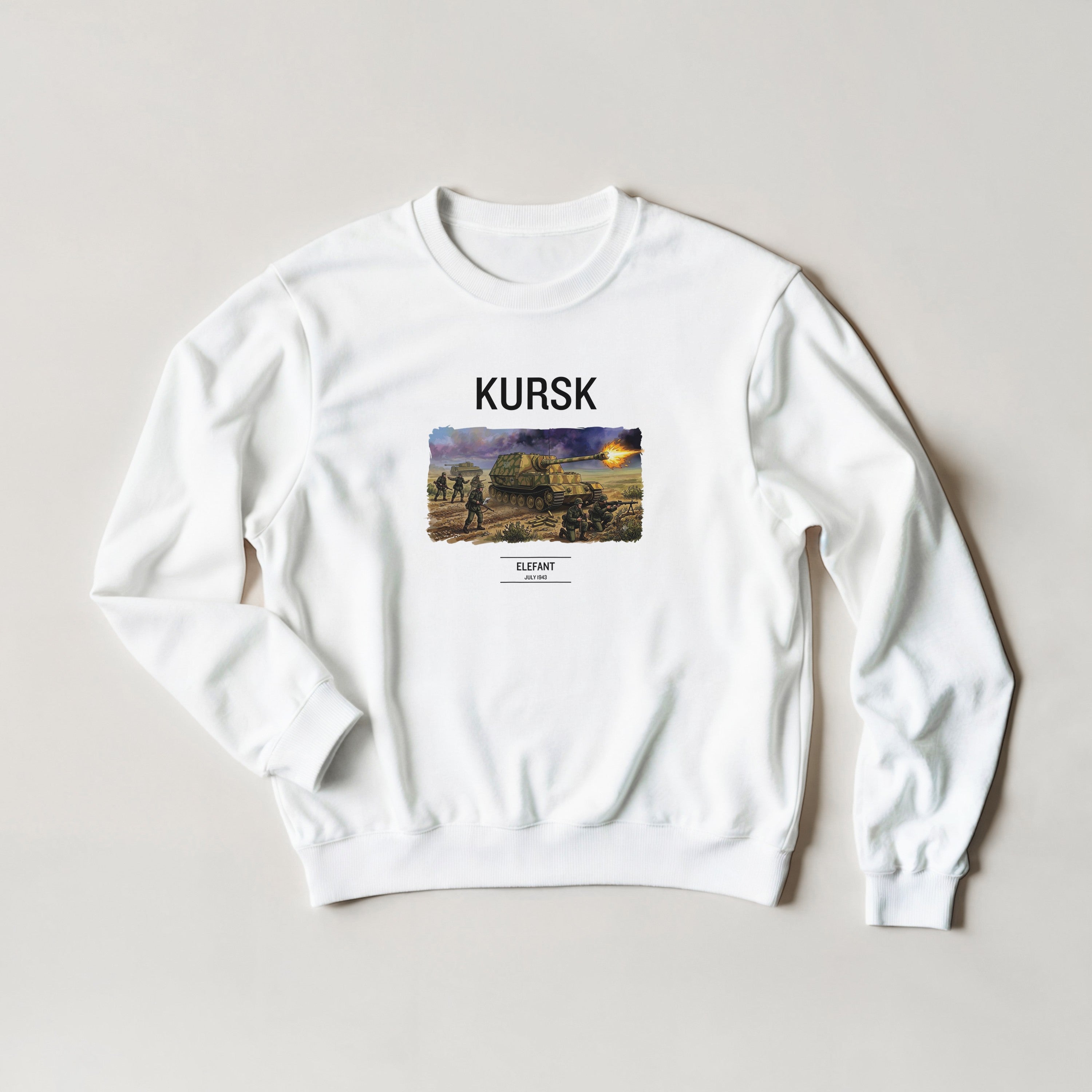Kursk Elefant Tank Sweater | WW2 German Panzer Crewneck | Military History Sweatshirt | World War 2 Vintage Pullover | Tank Buff Gift