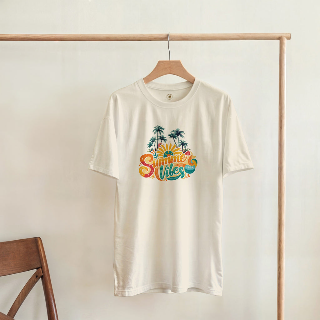 Summer Vibes Retro Palm Tree Shirt | Beach T-Shirt | Vintage Sunset Aesthetic Gift