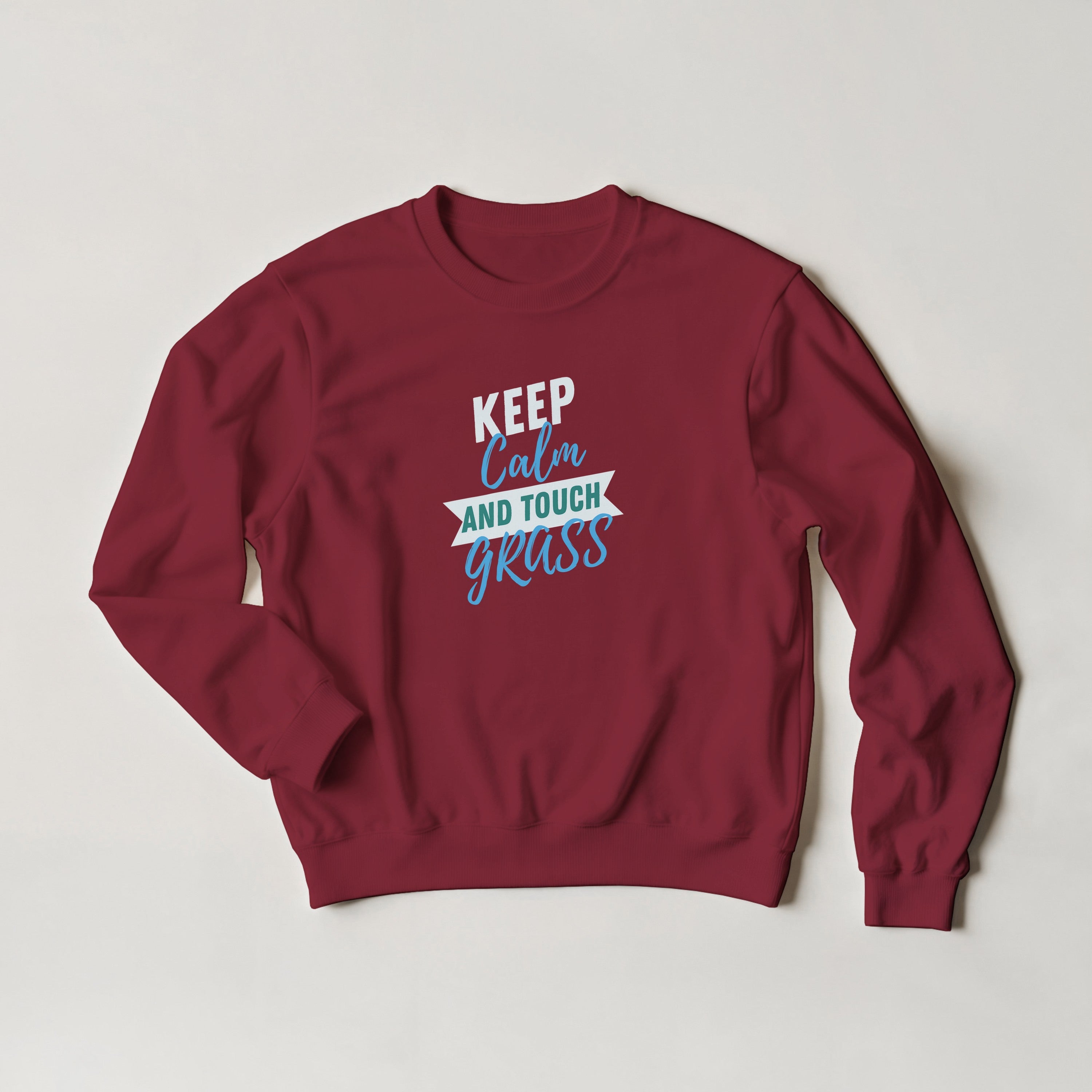 Touch Grass Sweater | Funny Dog Nature Crewneck | Cozy Graphic Sweatshirt | Streetwear Meme Clothing | Aesthetic Unisex Pullover