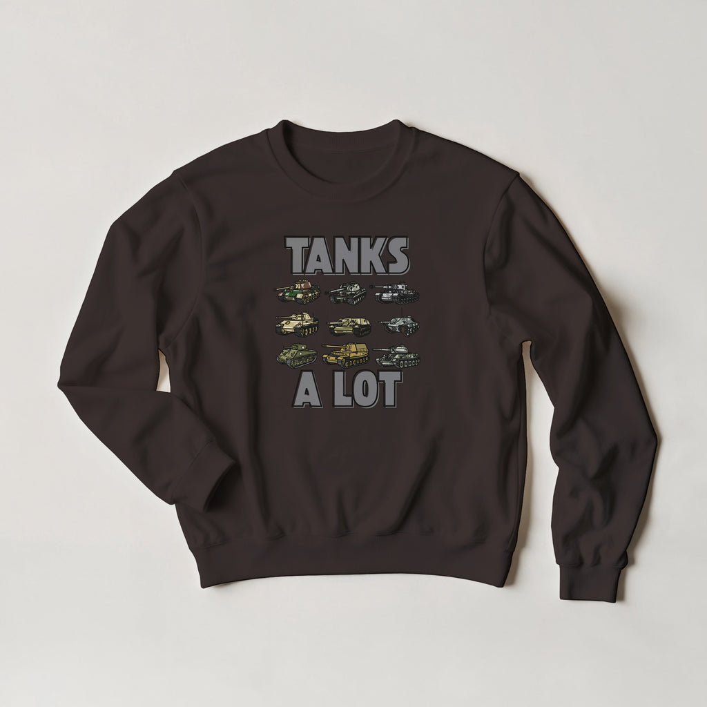 Tanks A Lot Sweater | WWII Military Armor Crewneck | Panzer Sherman Tank Sweatshirt | World War 2 History Gift | Tracked Vehicle Clothing