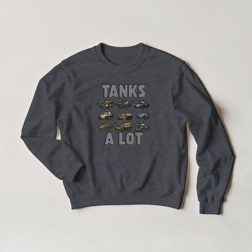 Tanks A Lot Sweater | WWII Military Armor Crewneck | Panzer Sherman Tank Sweatshirt | World War 2 History Gift | Tracked Vehicle Clothing
