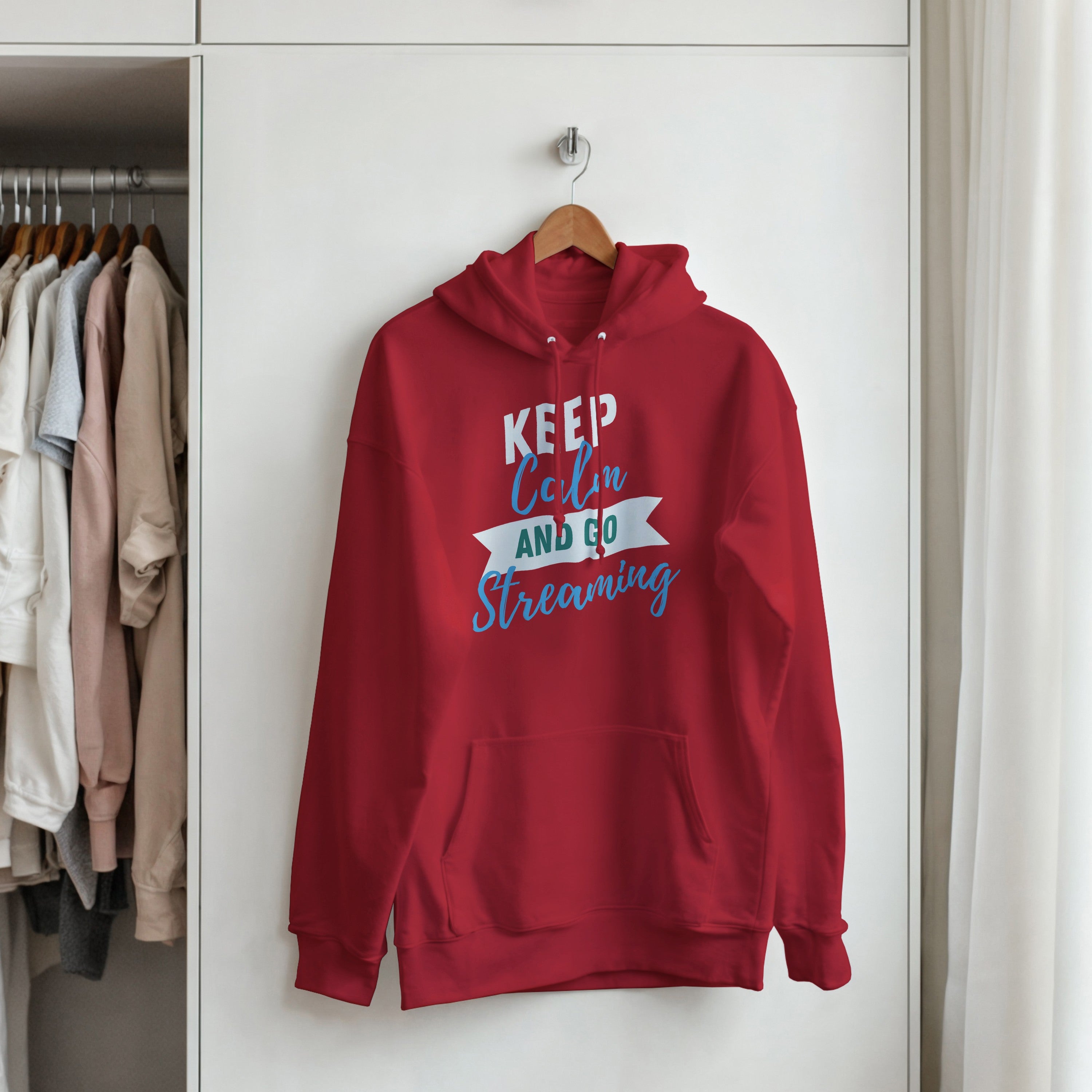 Keep Calm and Go Streaming Hoodie | Gamer Graphic Pullover | Funny Gaming Gift