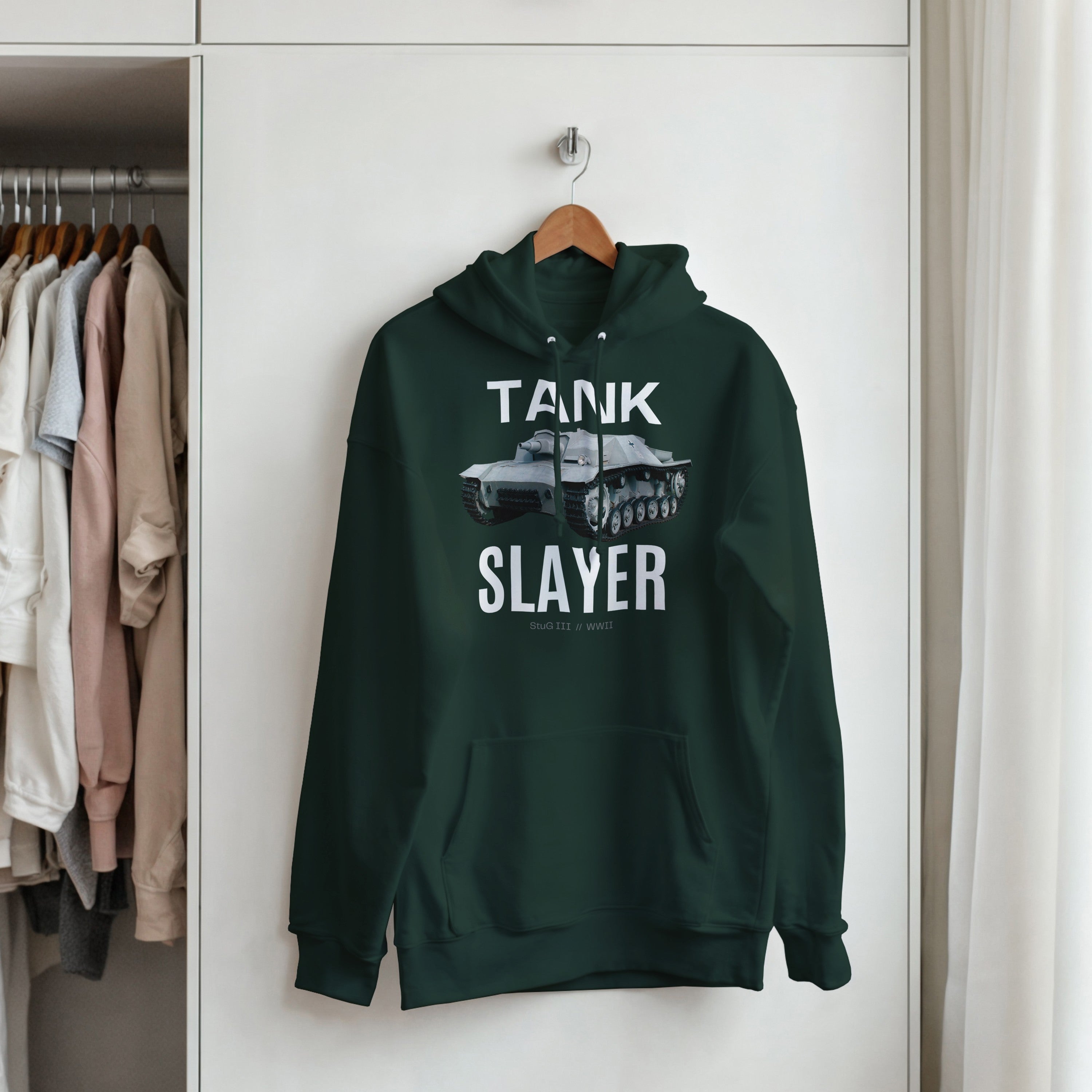 StuG III Tank Destroyer Hoodie | WWII Military History Hooded Sweatshirt | German Armored Vehicle Pullover | Tank Slayer Gaming Apparel