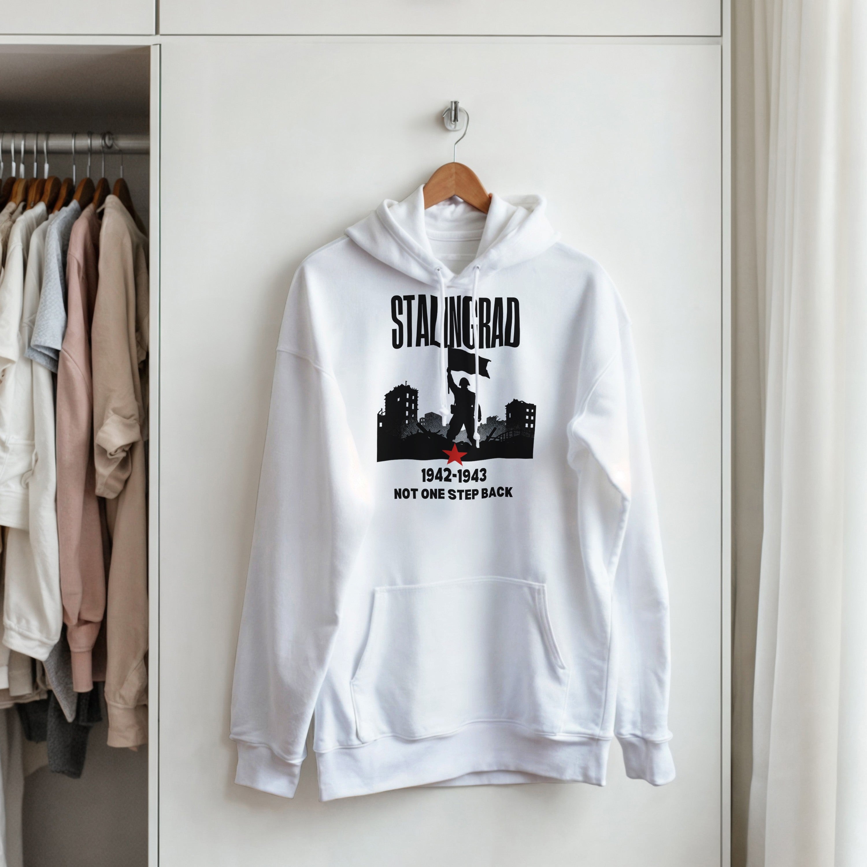 Stalingrad 1942 Hoodie | Soviet Military History Gift | Eastern Front Pullover | Not One Step Back Sweatshirt | WWII Graphic Streetwear