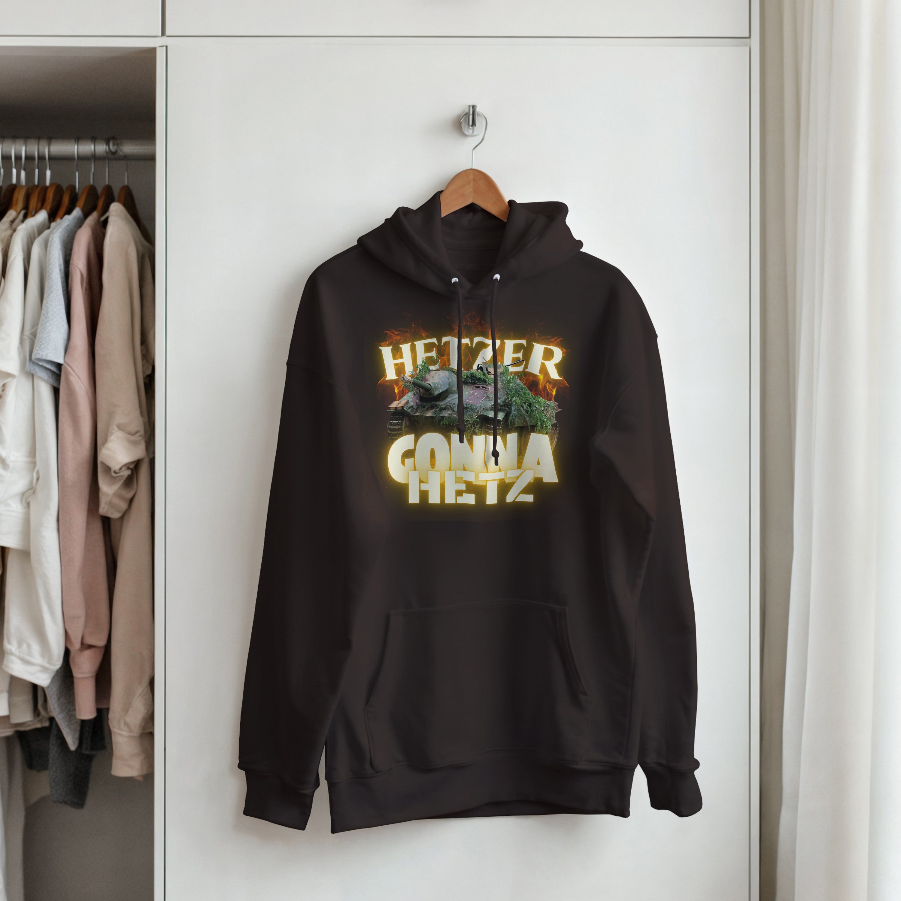 Hetzer Gonna Hetz WW2 Tank Hoodie | Funny German Jagdpanzer Hooded Sweatshirt | World War 2 Military History Buff Pullover