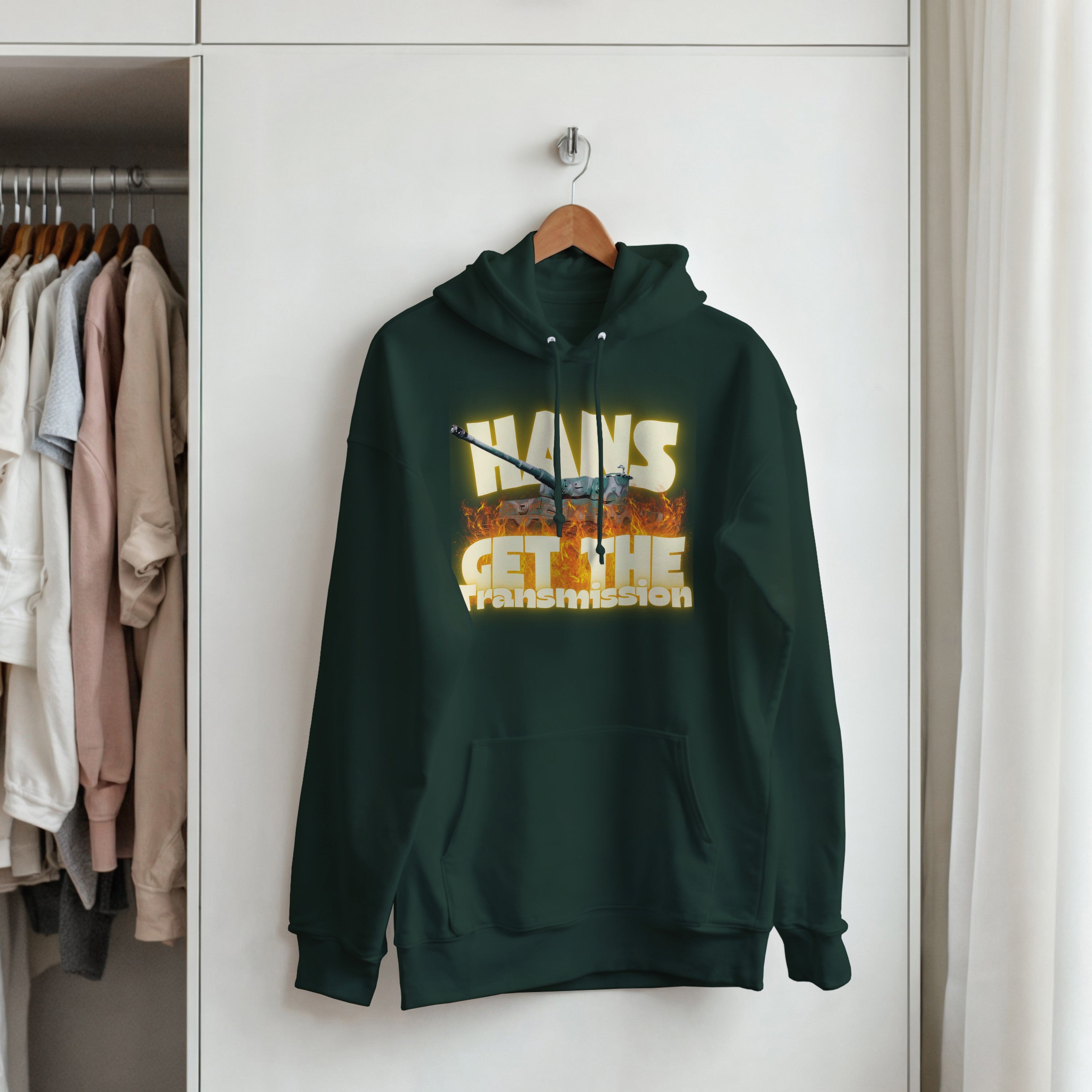 Hans Get The Transmission | Tiger Tank Pullover Hoodie