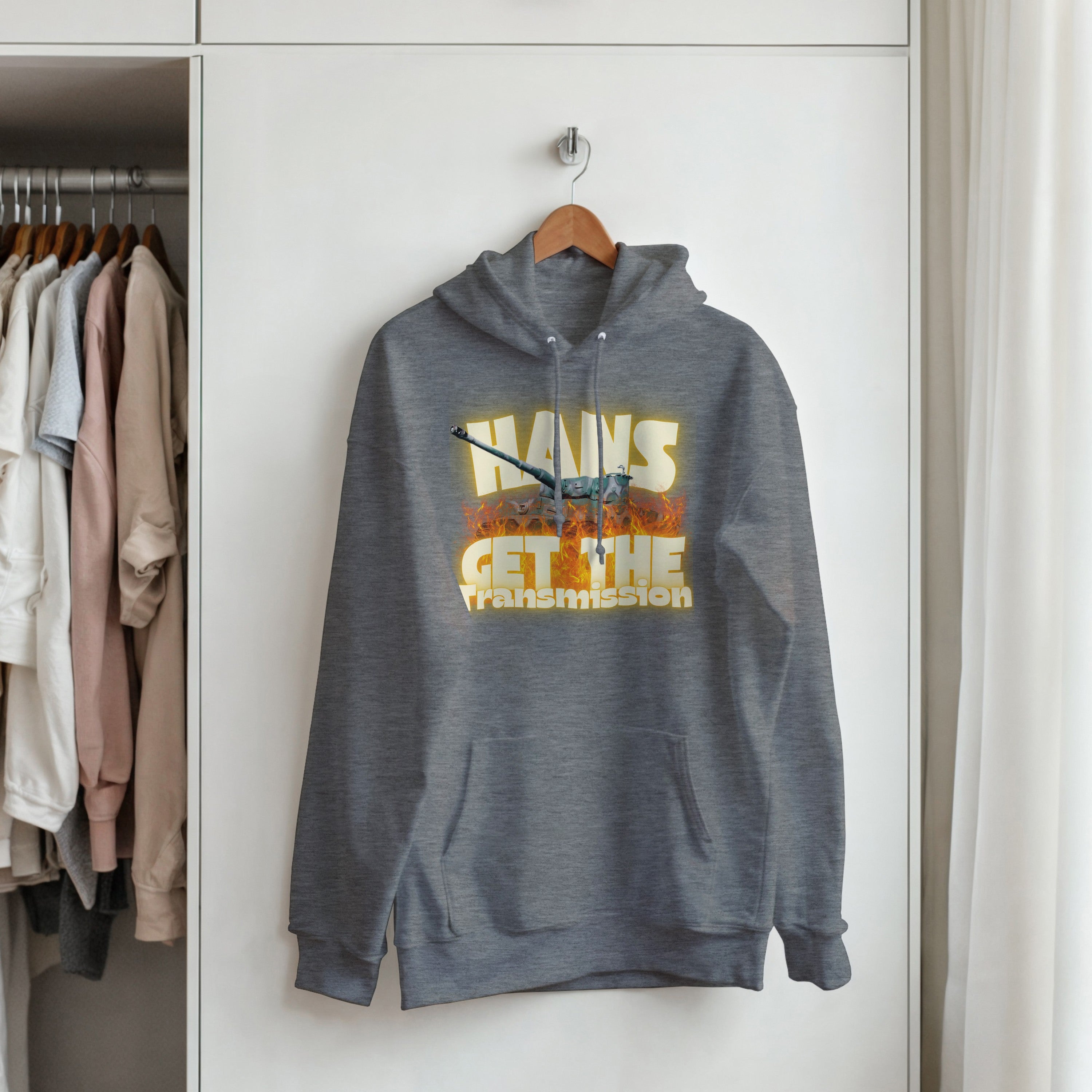 Hans Get The Transmission | Tiger Tank Pullover Hoodie