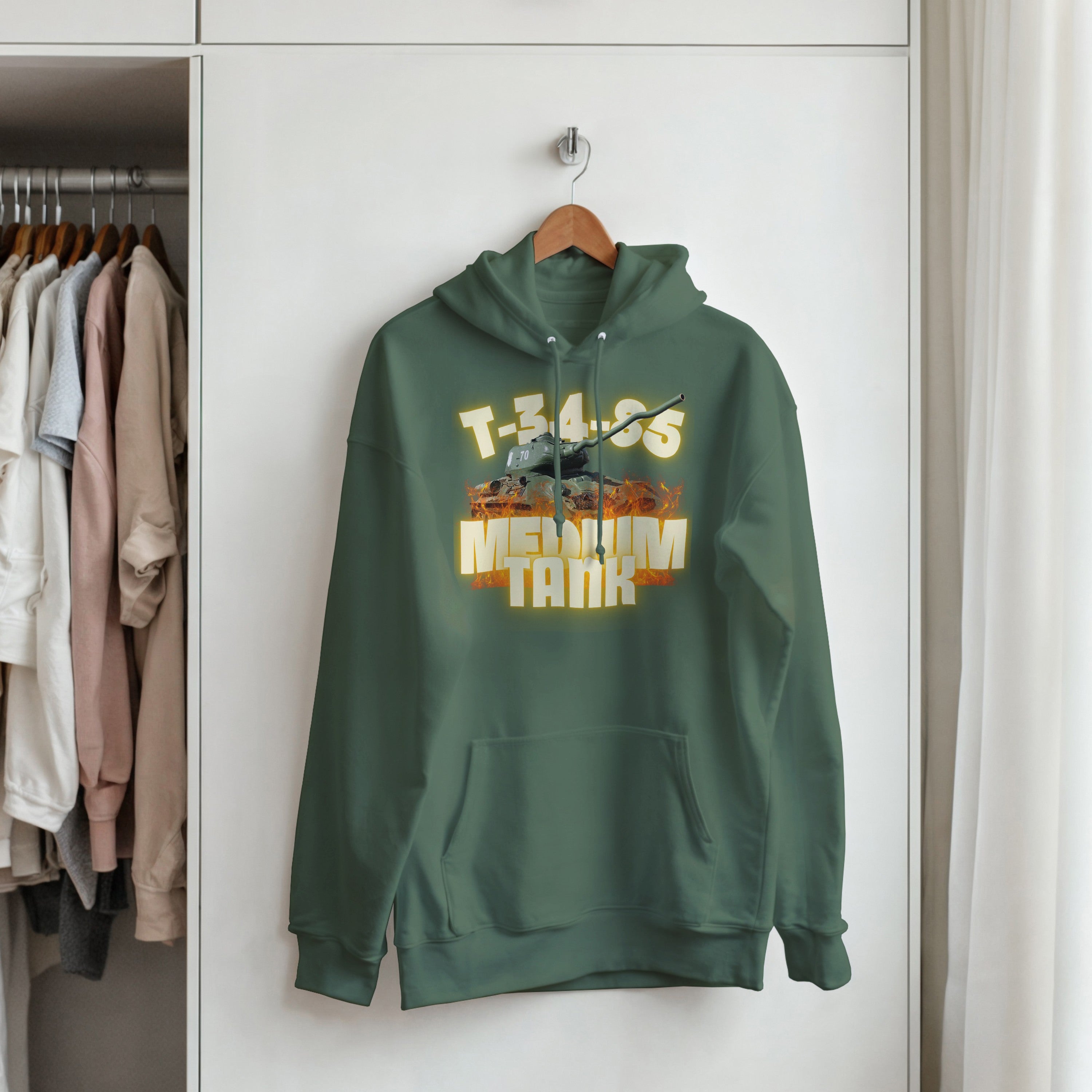 T-34-85 Hoodie | Soviet WWII Russian Armor Pullover | Military History Gift