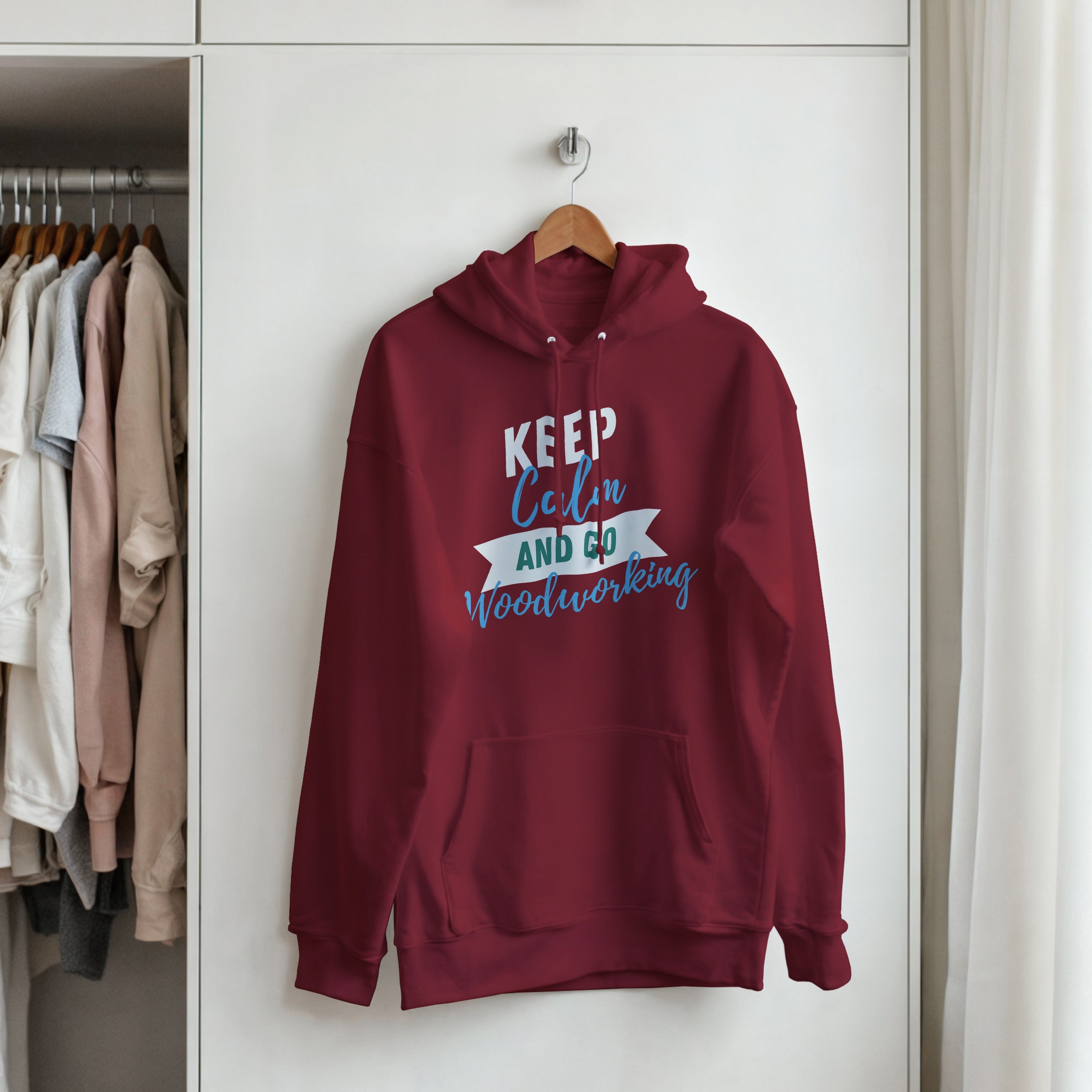 Keep Calm and Go Woodworking Hoodie | Woodworker Gift | Carpenter Pullover