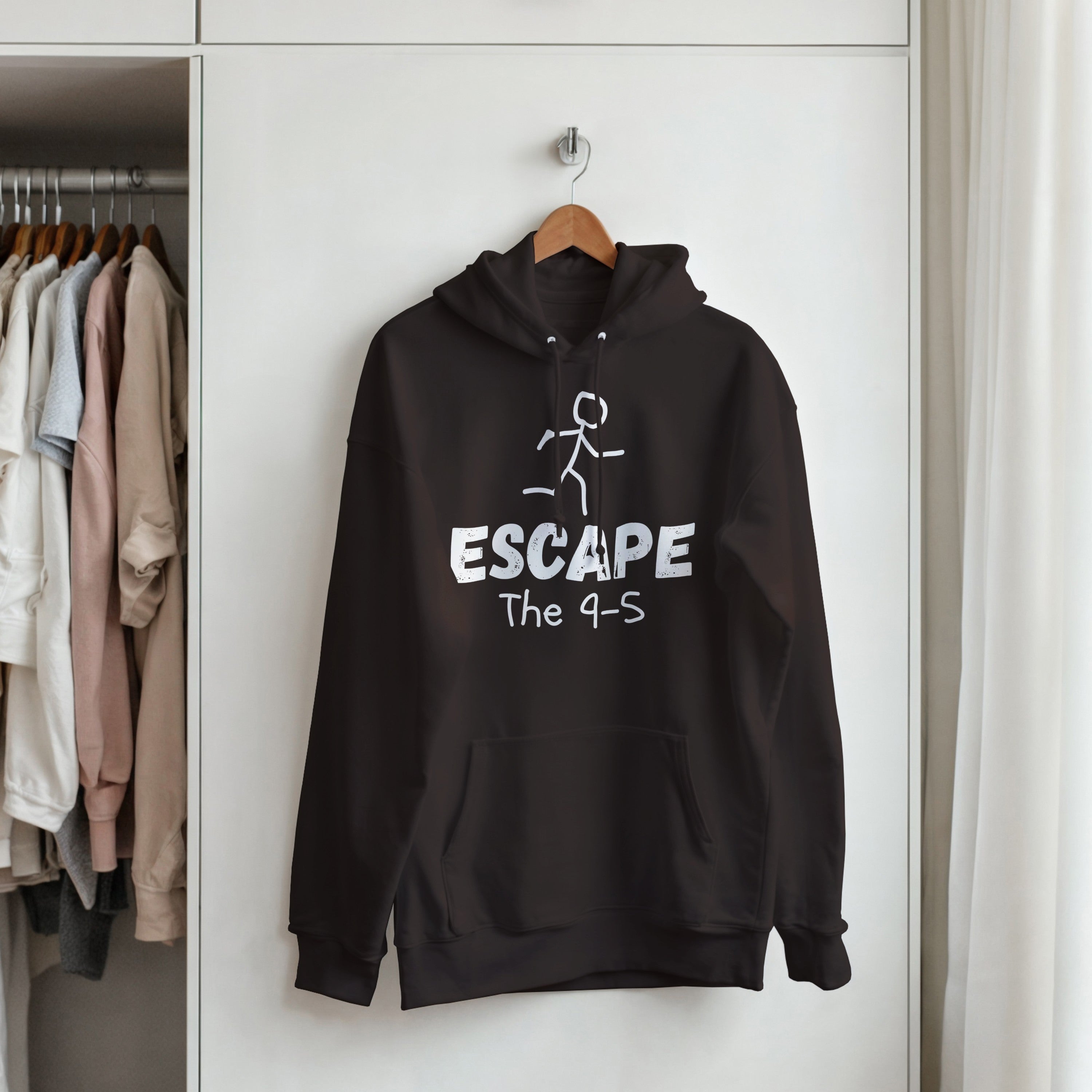 Escape The 9-5 Hoodie | Entrepreneur Motivation Pullover | Side Hustle Streetwear