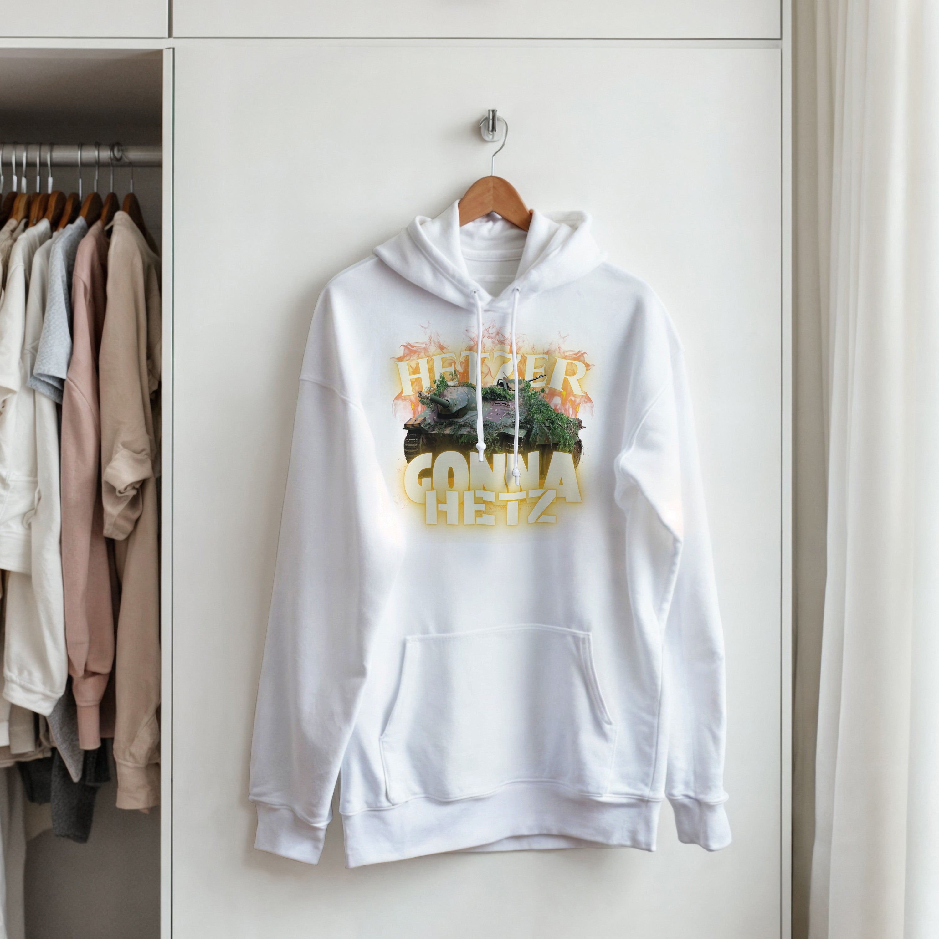 Hetzer Gonna Hetz WW2 Tank Hoodie | Funny German Jagdpanzer Hooded Sweatshirt | World War 2 Military History Buff Pullover