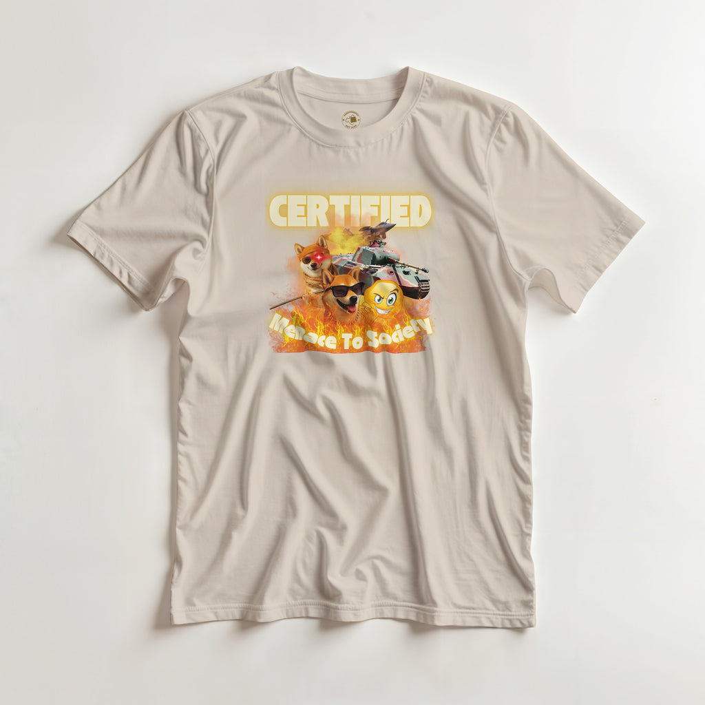 Certified Menace To Society Shirt | Panther Tank Doge Meme | WW2 History Graphic Tee