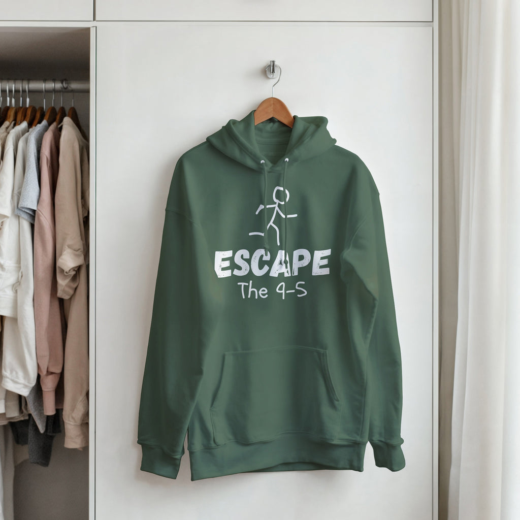 Escape The 9-5 Hoodie | Entrepreneur Motivation Pullover | Side Hustle Streetwear