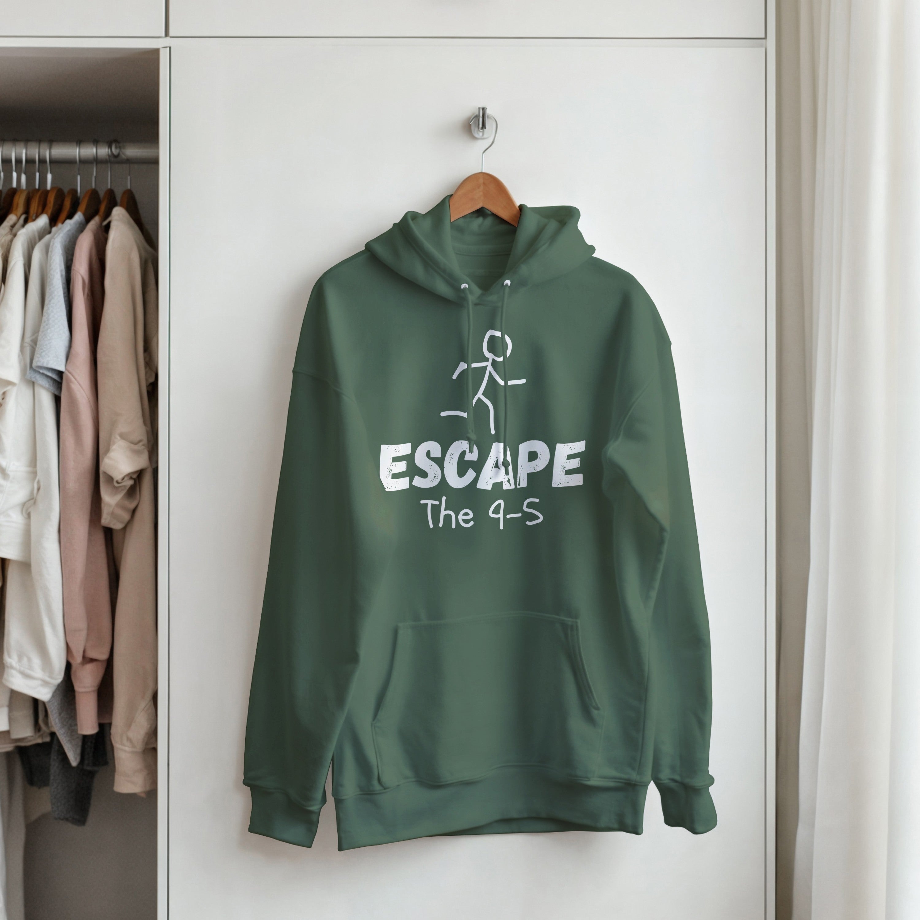 Escape The 9-5 Hoodie | Entrepreneur Motivation Pullover | Side Hustle Streetwear