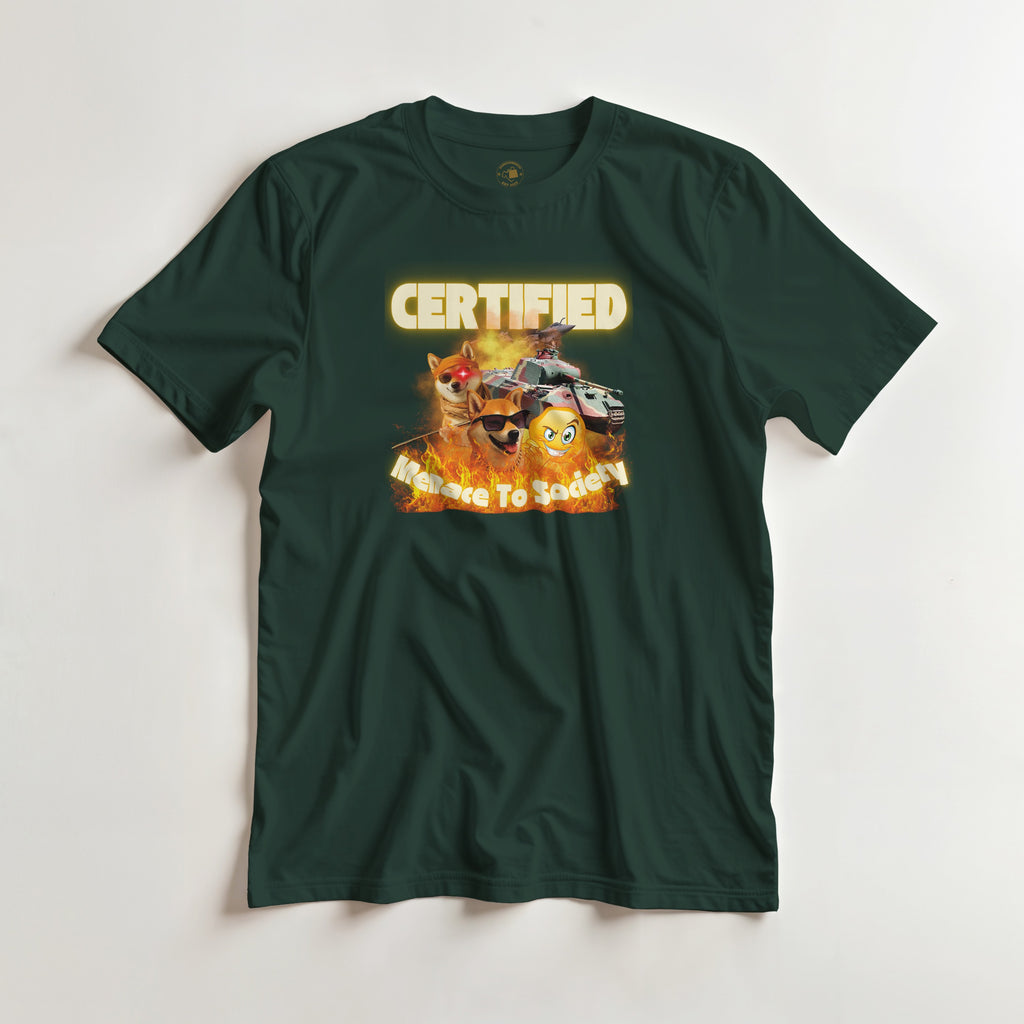 Certified Menace To Society Shirt | Panther Tank Doge Meme | WW2 History Graphic Tee