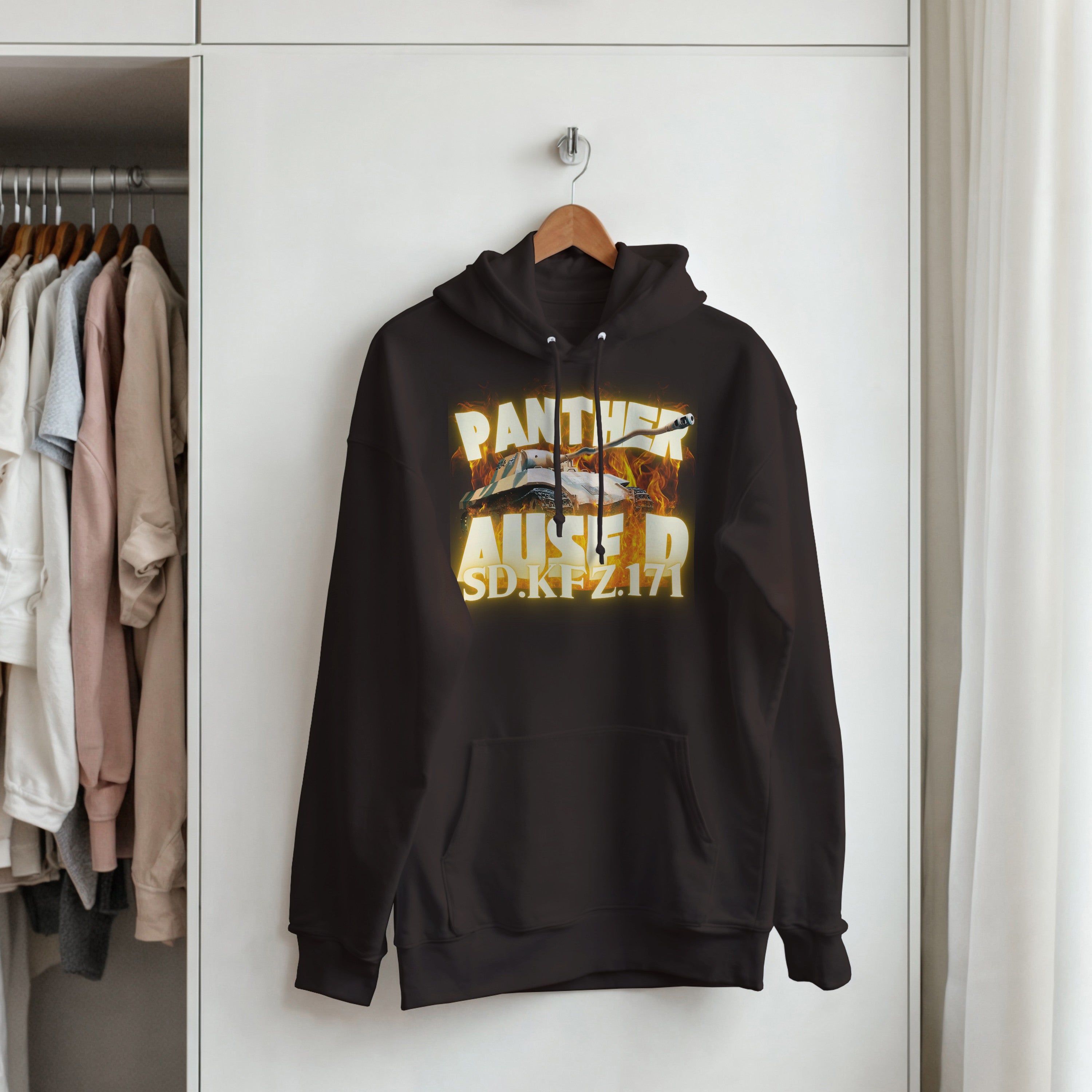 Panther D Hoodie | WW2 German Medium Tank Hooded Sweatshirt | Military History Gift | Sd Kfz 171 Pullover | WWII Armour Panzer Outerwear
