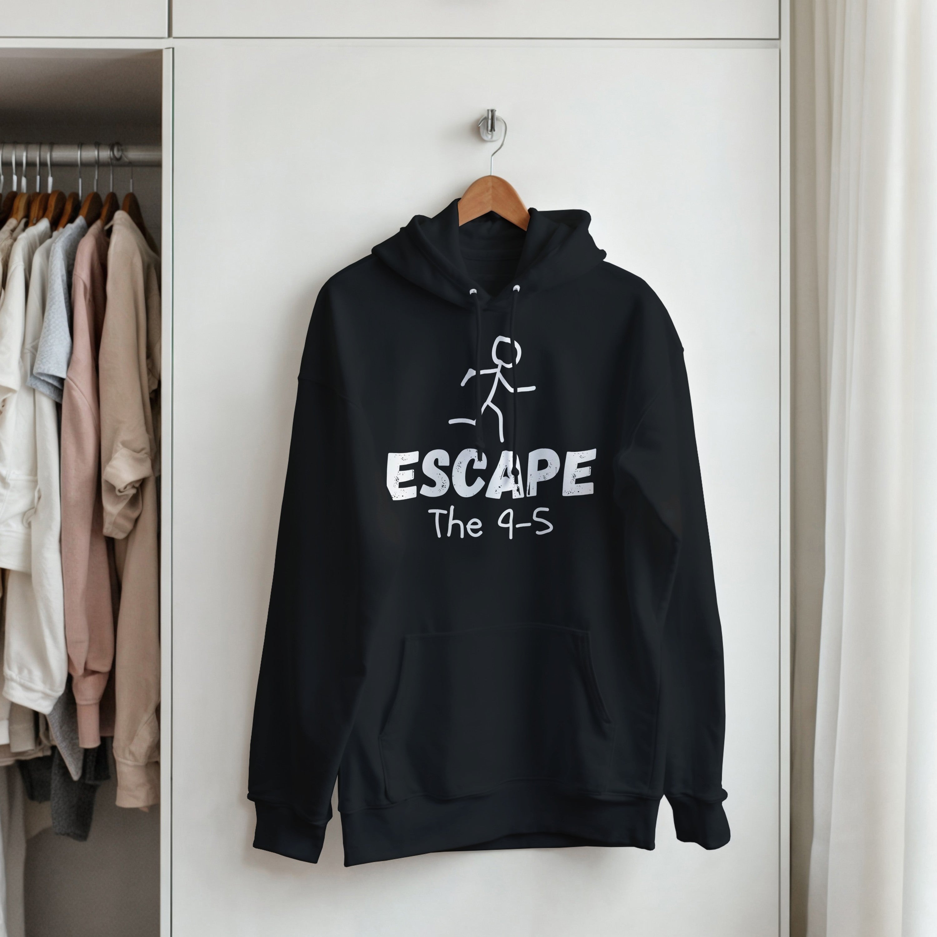 Escape The 9-5 Hoodie | Entrepreneur Motivation Pullover | Side Hustle Streetwear