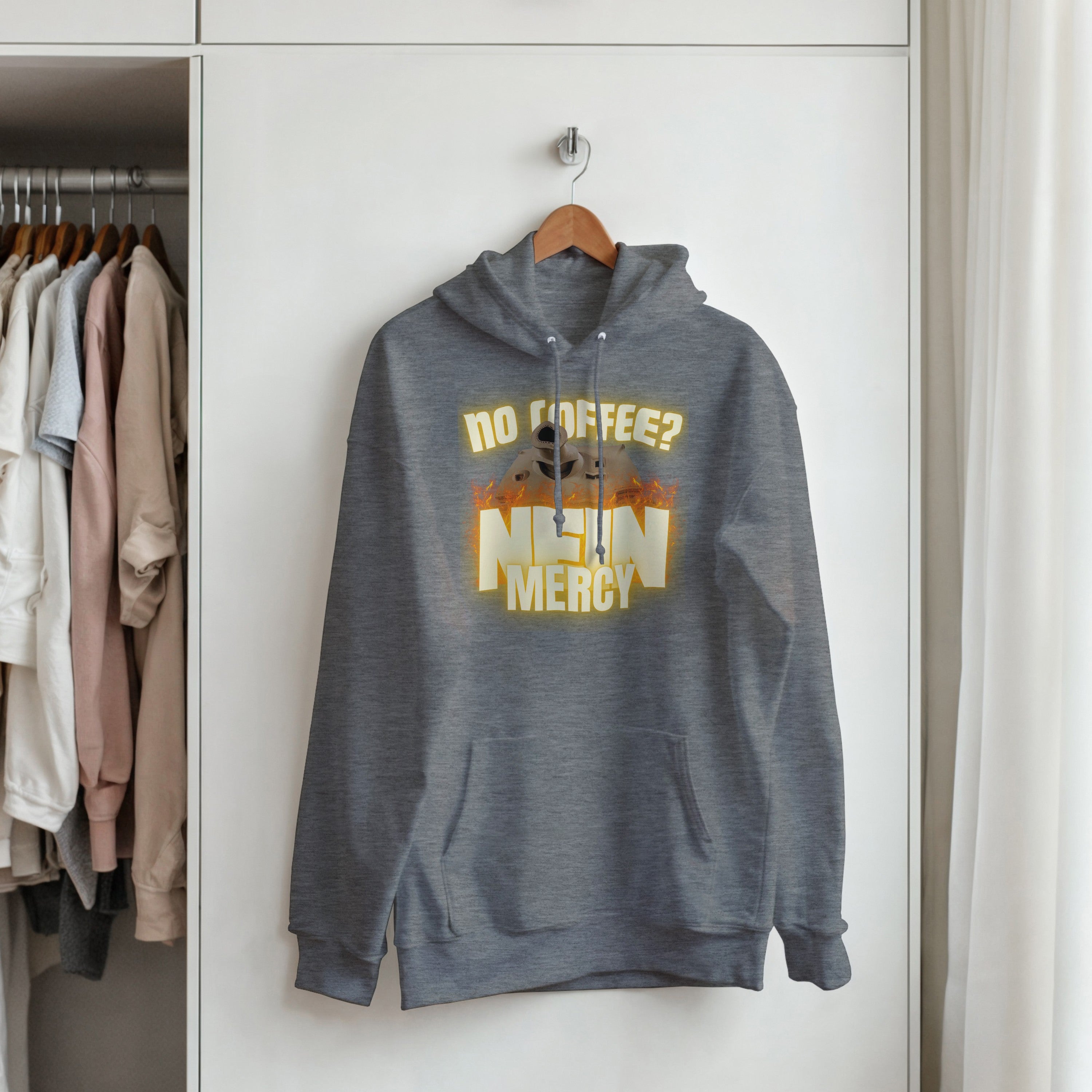 Sturmtiger Nein Mercy Hoodie | Funny German Tank Coffee Pullover | WW2 Military Gift