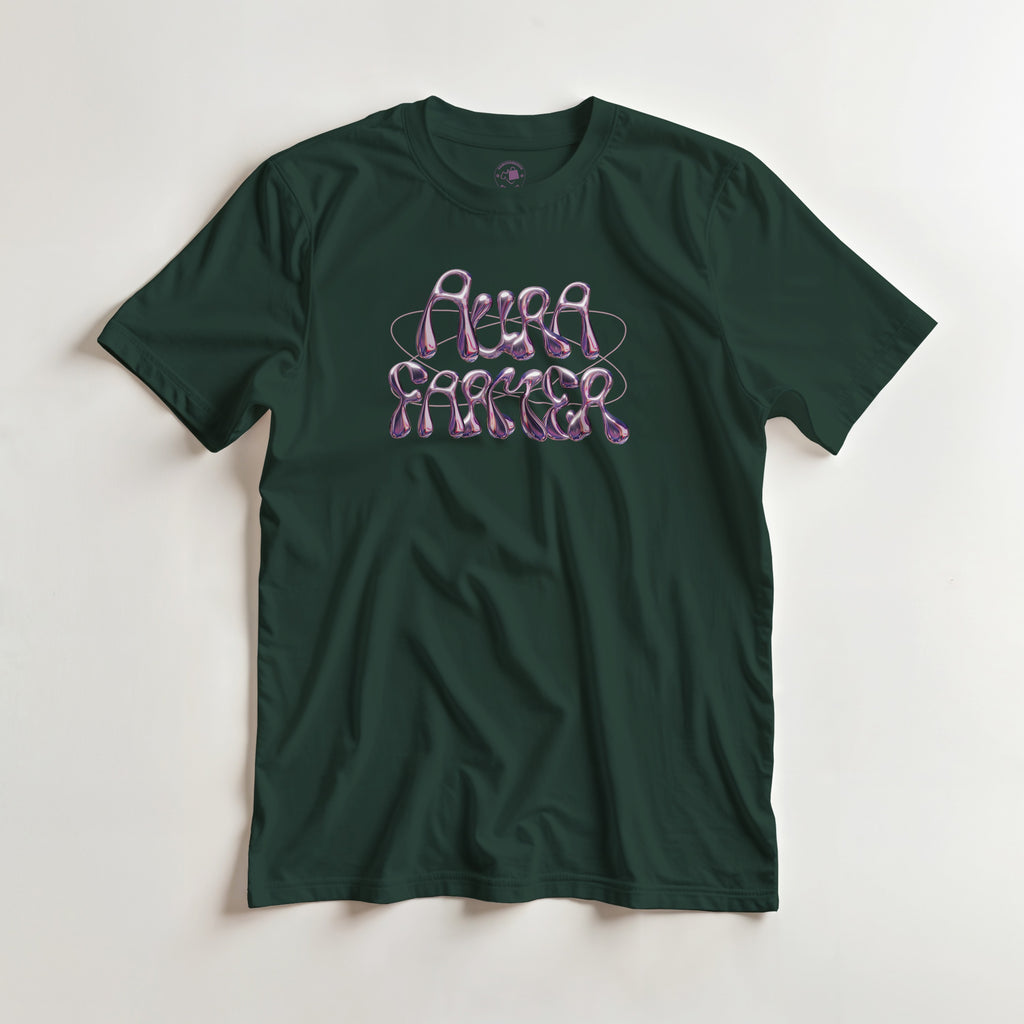Aura Farmer Y2K Chrome Sweatshirt | Cyber Aesthetic | Funny Gen Z Meme Apparel