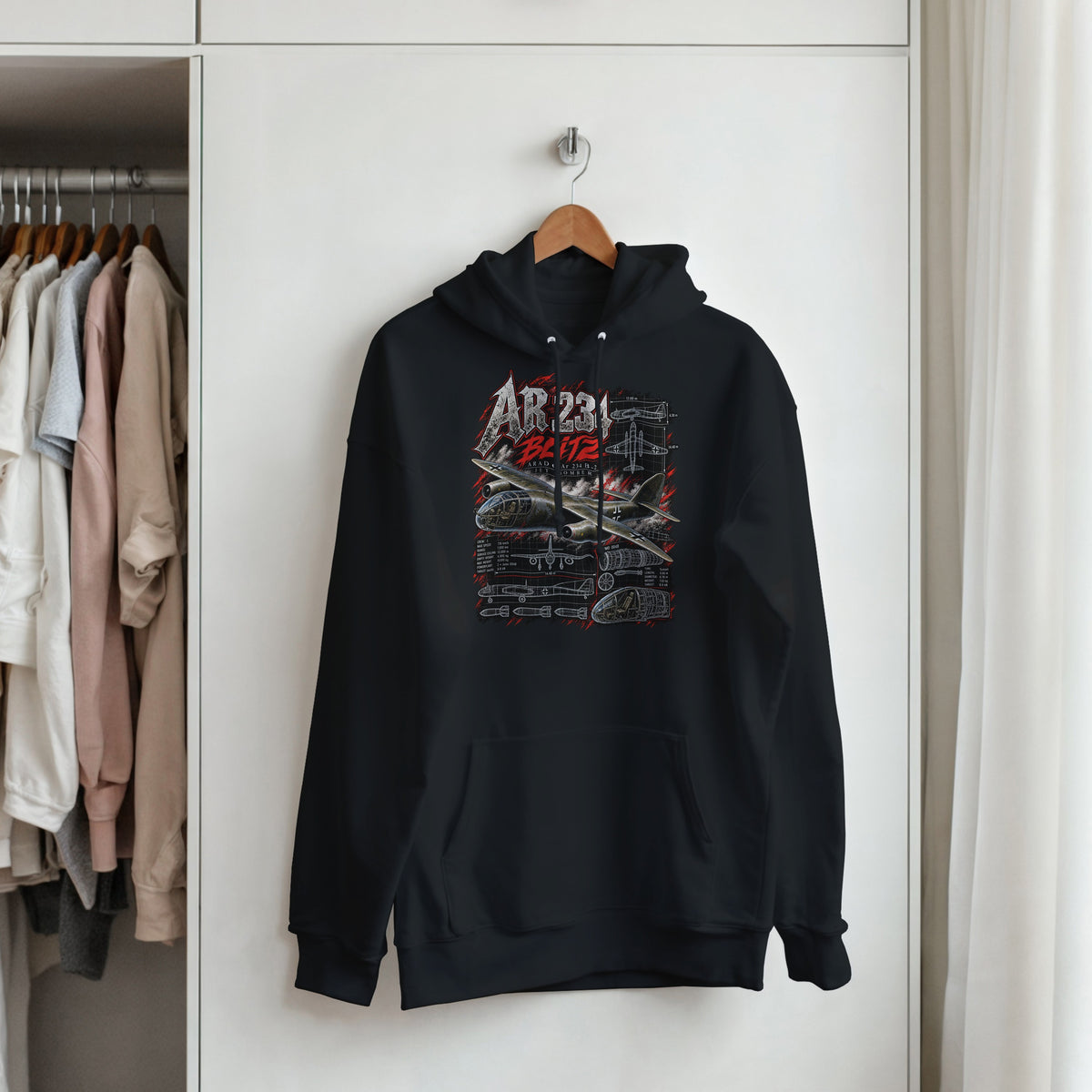 Arado Ar 234 Blitz Hoodie – WWII Aircraft German Jet Bomber Aviation Pullover Hoodie