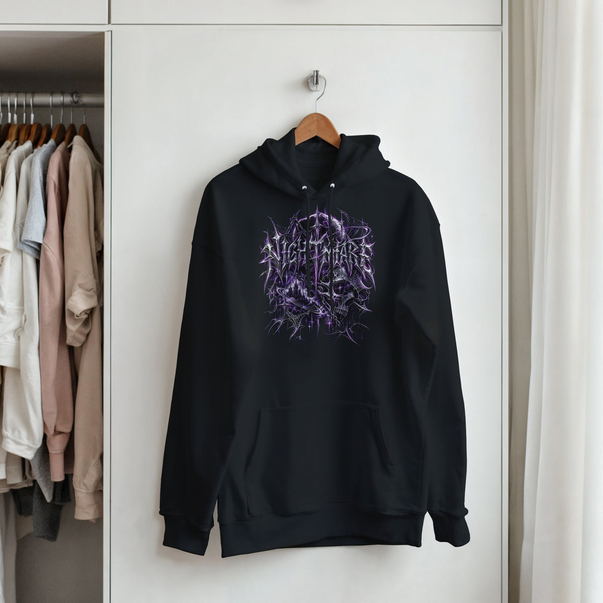 NIGHTMARE Y2K Graphic Hoodie | Gothic Cyber Grunge Streetwear Pullover
