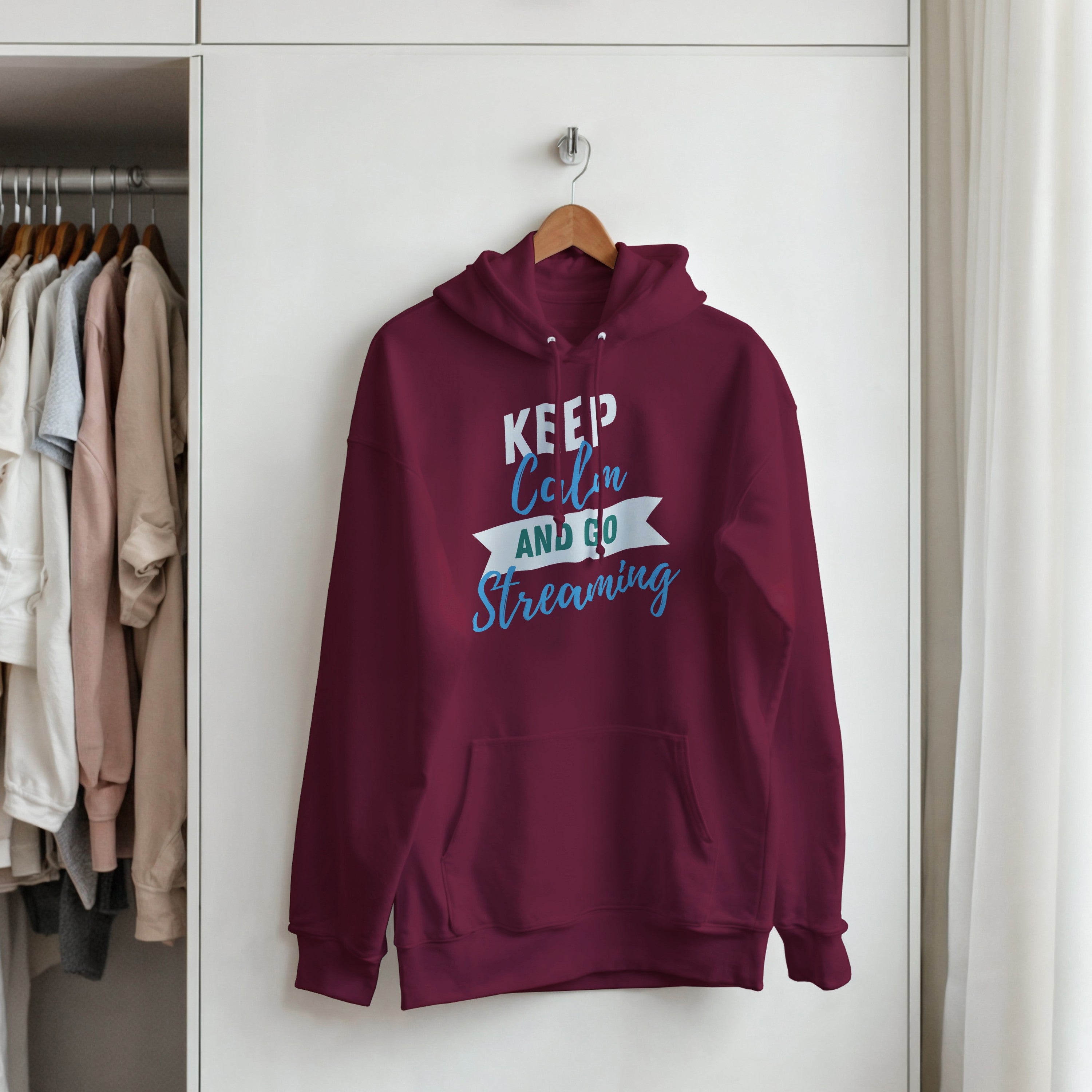 Keep Calm and Go Streaming Hoodie | Gamer Graphic Pullover | Funny Gaming Gift