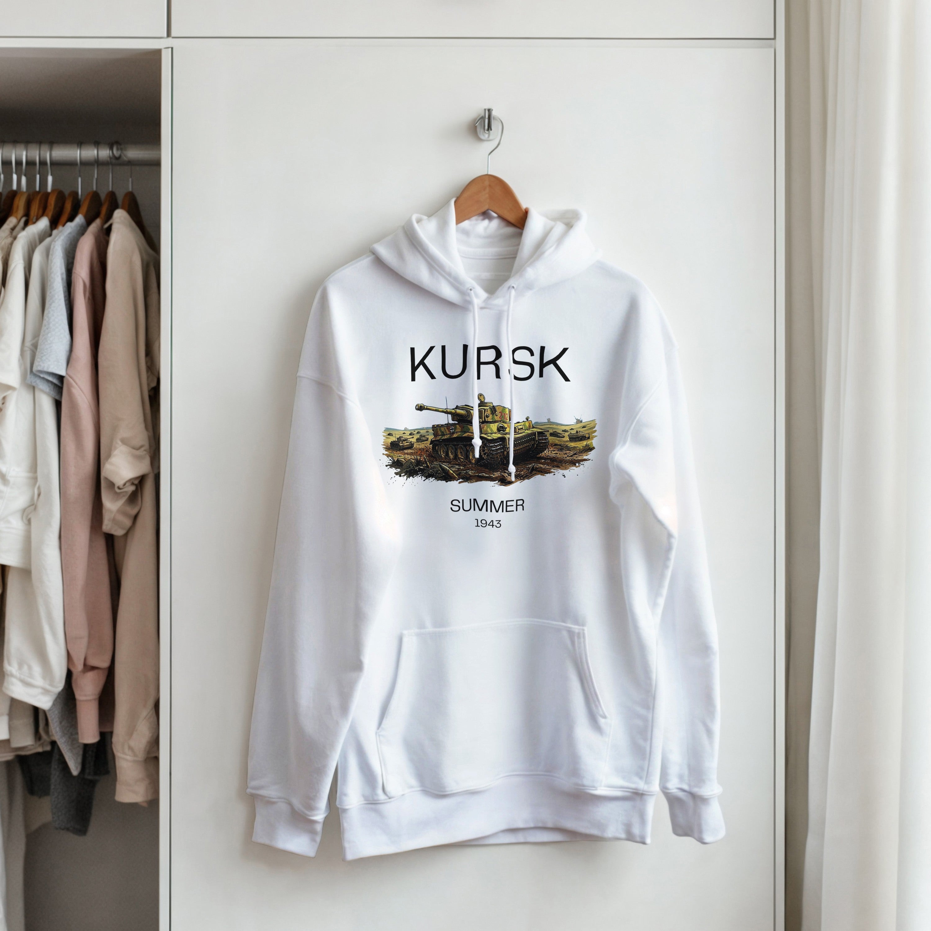 Kursk 1943 Hoodie | Tiger I Tank Graphic Pullover | WW2 Eastern Front Military History Gift