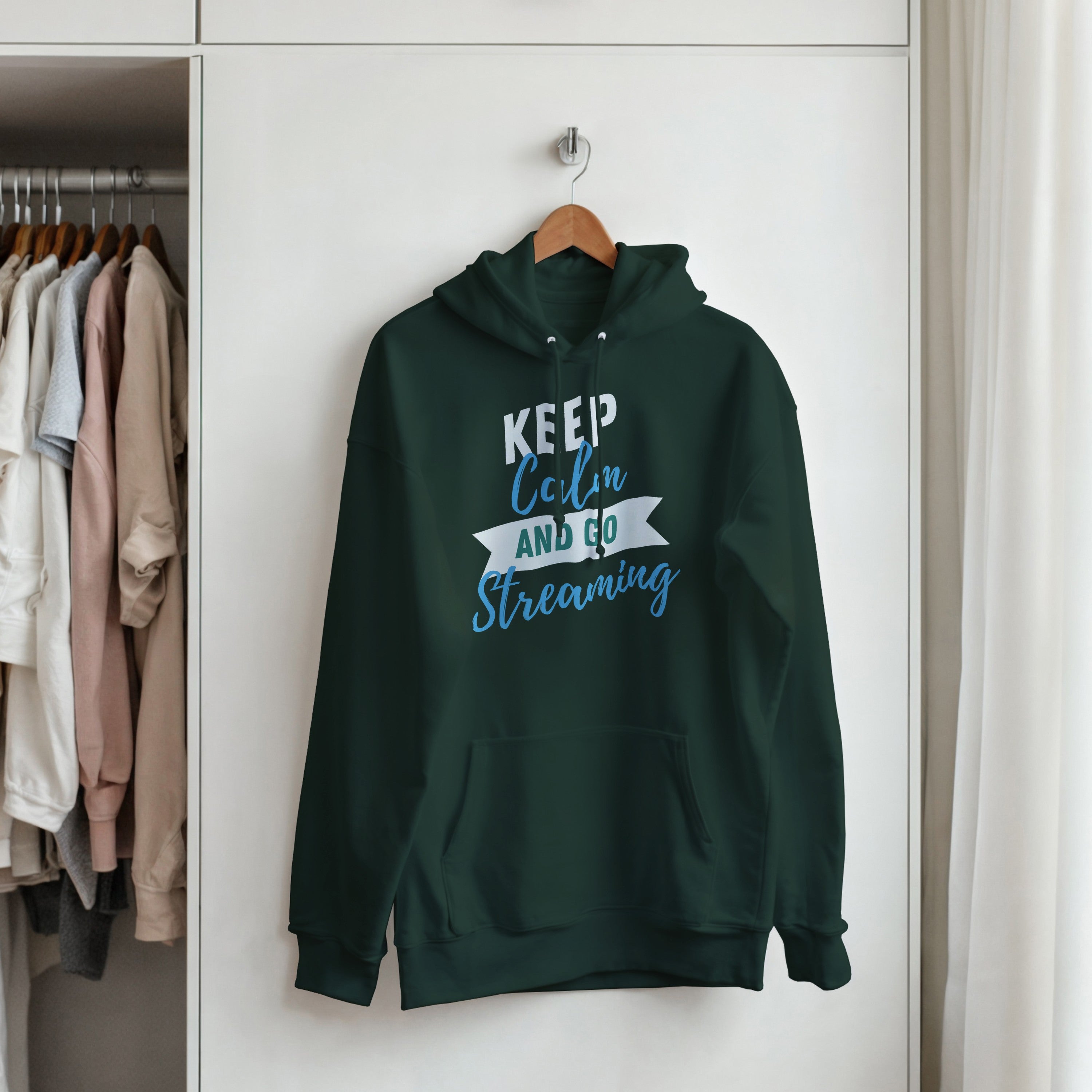 Keep Calm and Go Streaming Hoodie | Gamer Graphic Pullover | Funny Gaming Gift