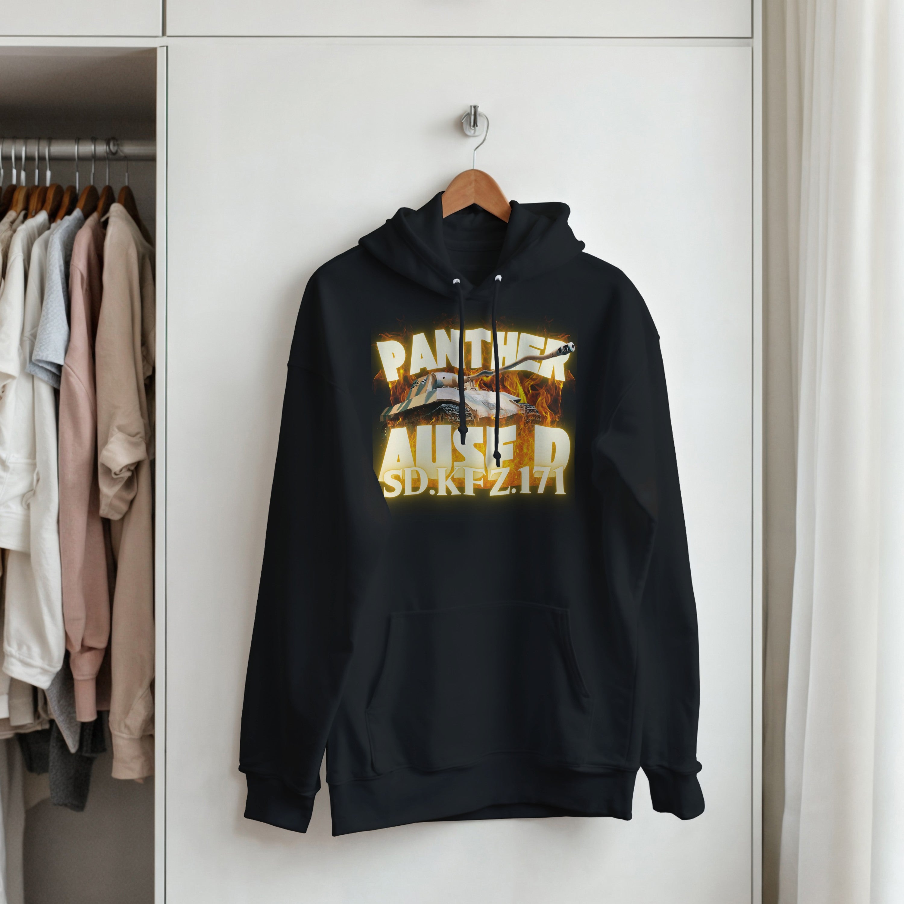 Panther D Hoodie | WW2 German Medium Tank Hooded Sweatshirt | Military History Gift | Sd Kfz 171 Pullover | WWII Armour Panzer Outerwear