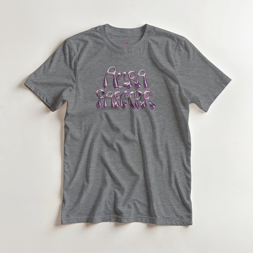 Aura Farmer Y2K Chrome Sweatshirt | Cyber Aesthetic | Funny Gen Z Meme Apparel