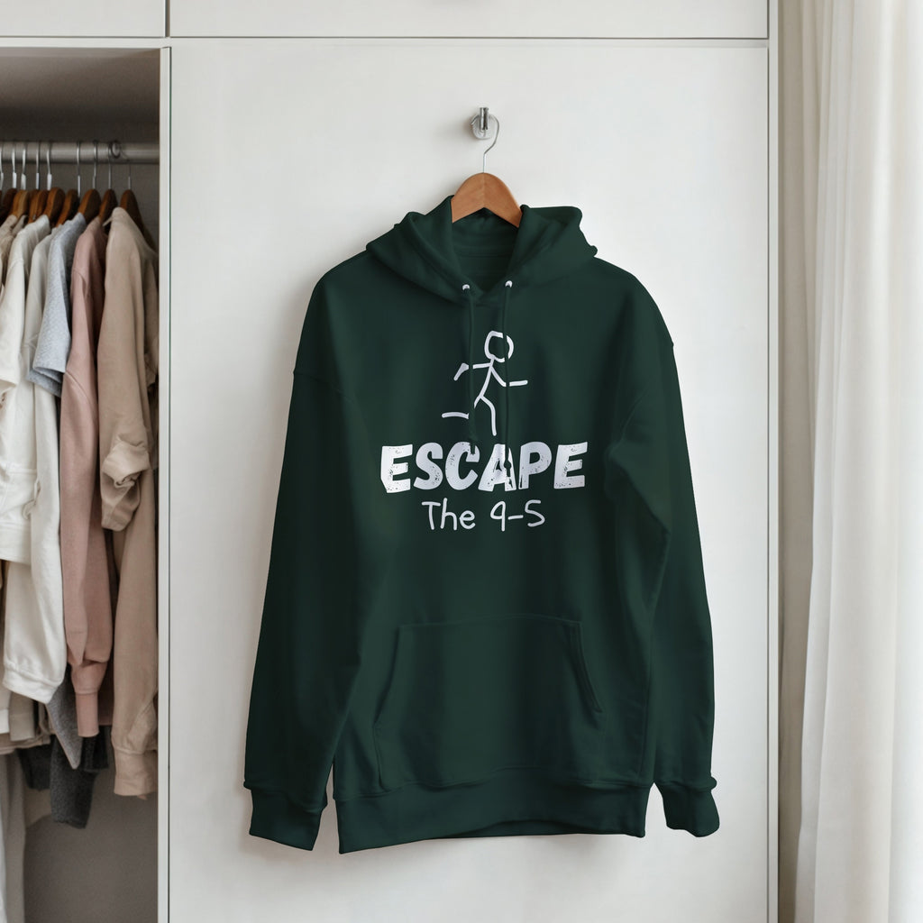 Escape The 9-5 Hoodie | Entrepreneur Motivation Pullover | Side Hustle Streetwear