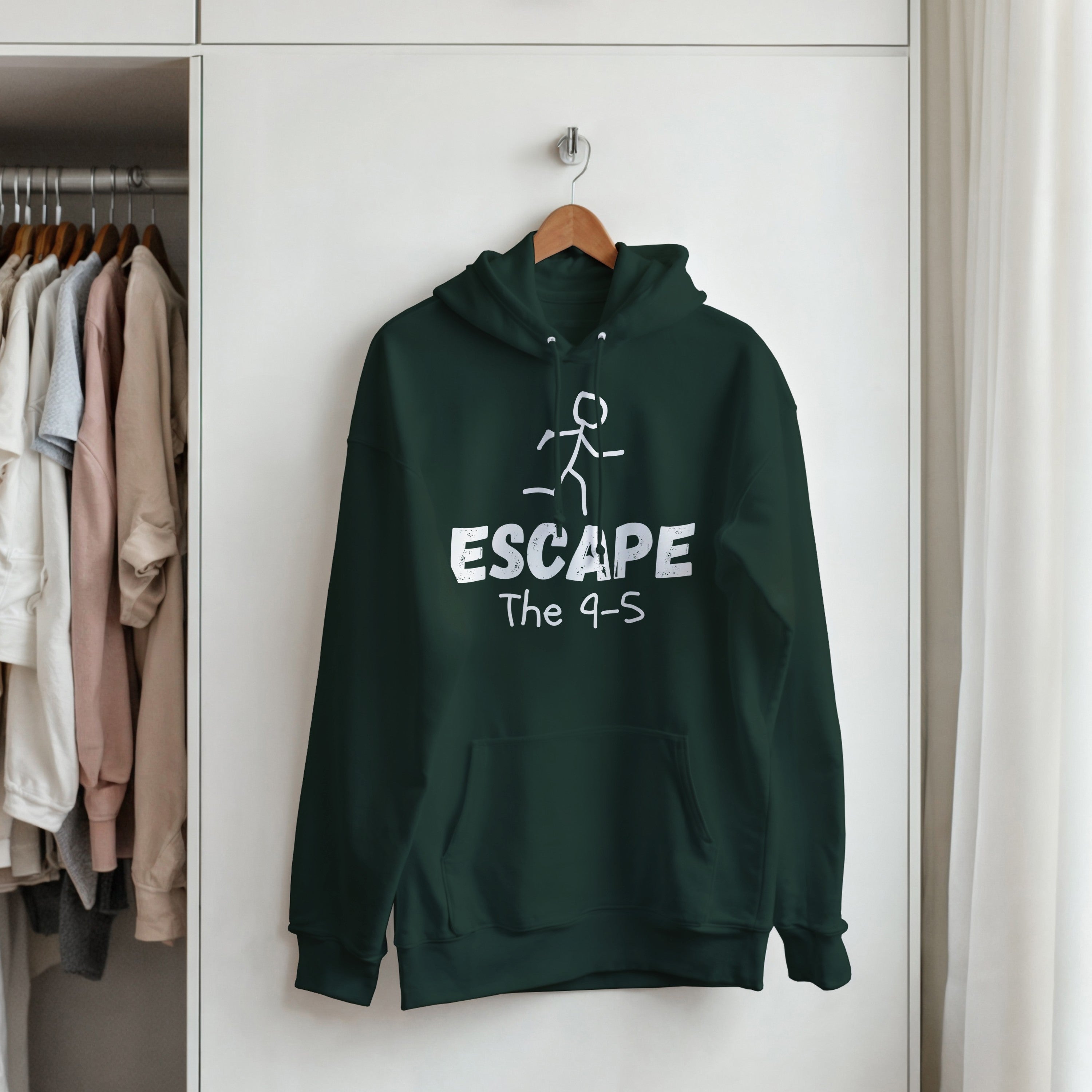 Escape The 9-5 Hoodie | Entrepreneur Motivation Pullover | Side Hustle Streetwear