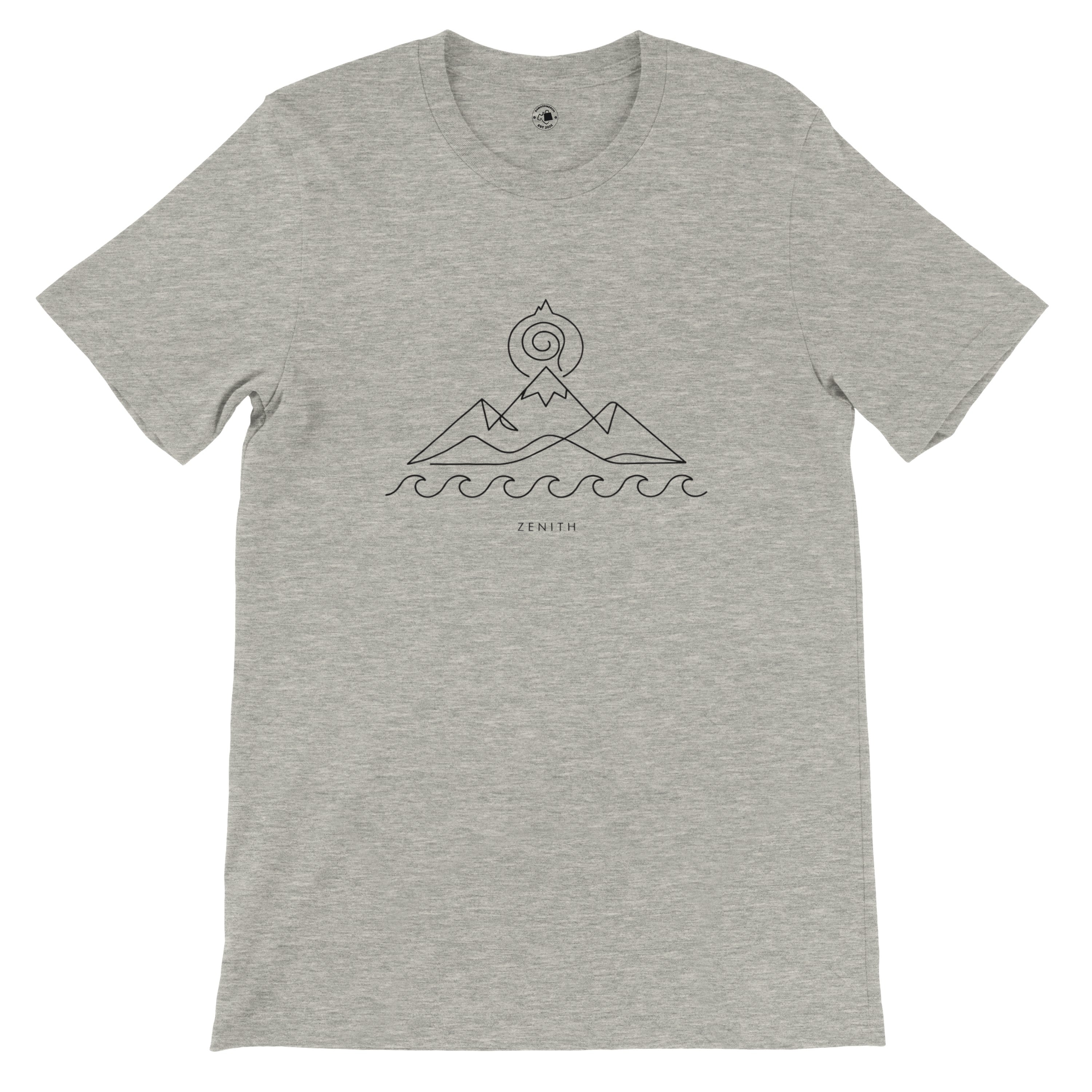 Zenith Minimalist Mountain and Ocean Graphic Tee | Premium Unisex Shirt | Modern Nature Line Art | Geometric Landscape | Summer Streetwear