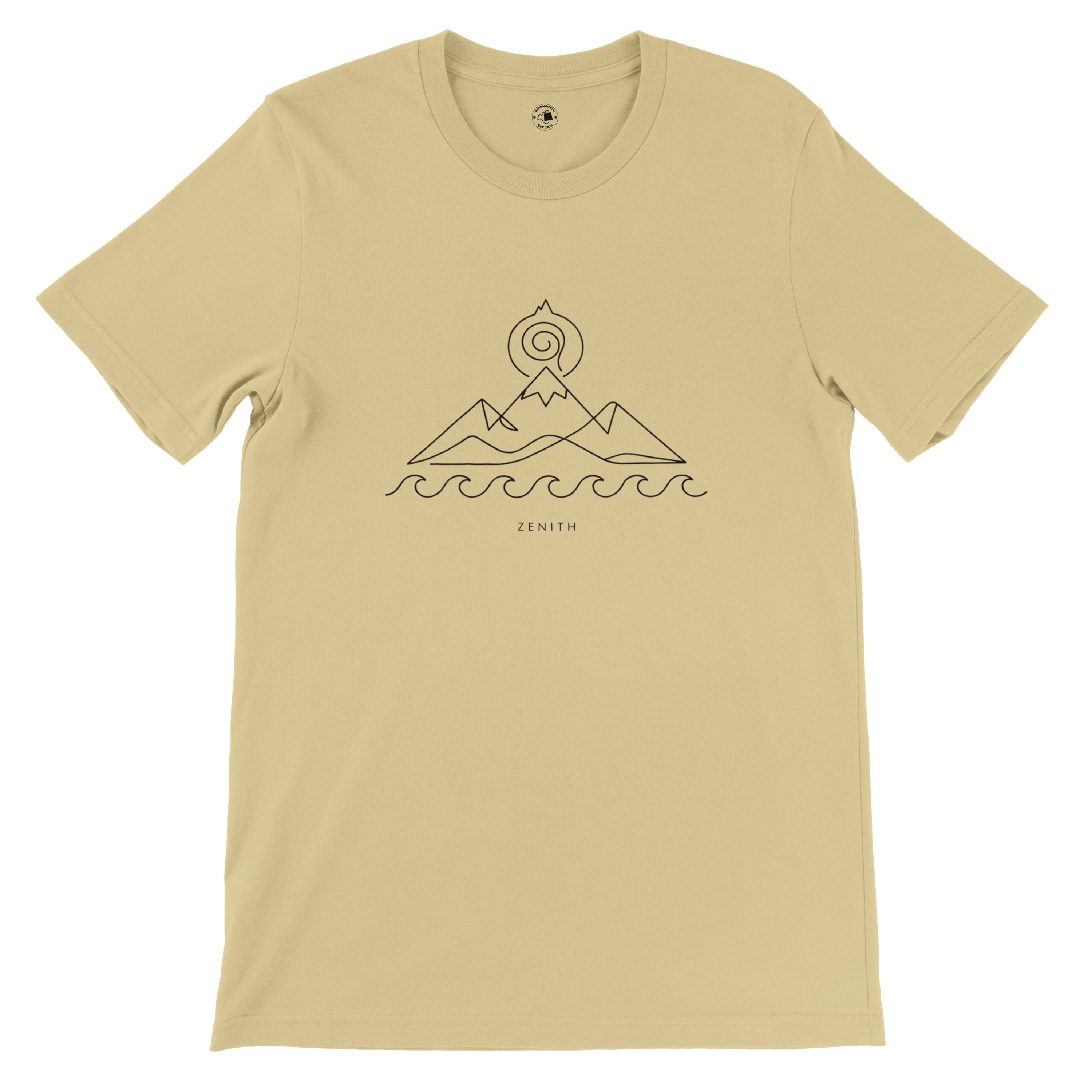 Zenith Minimalist Mountain and Ocean Graphic Tee | Premium Unisex Shirt | Modern Nature Line Art | Geometric Landscape | Summer Streetwear