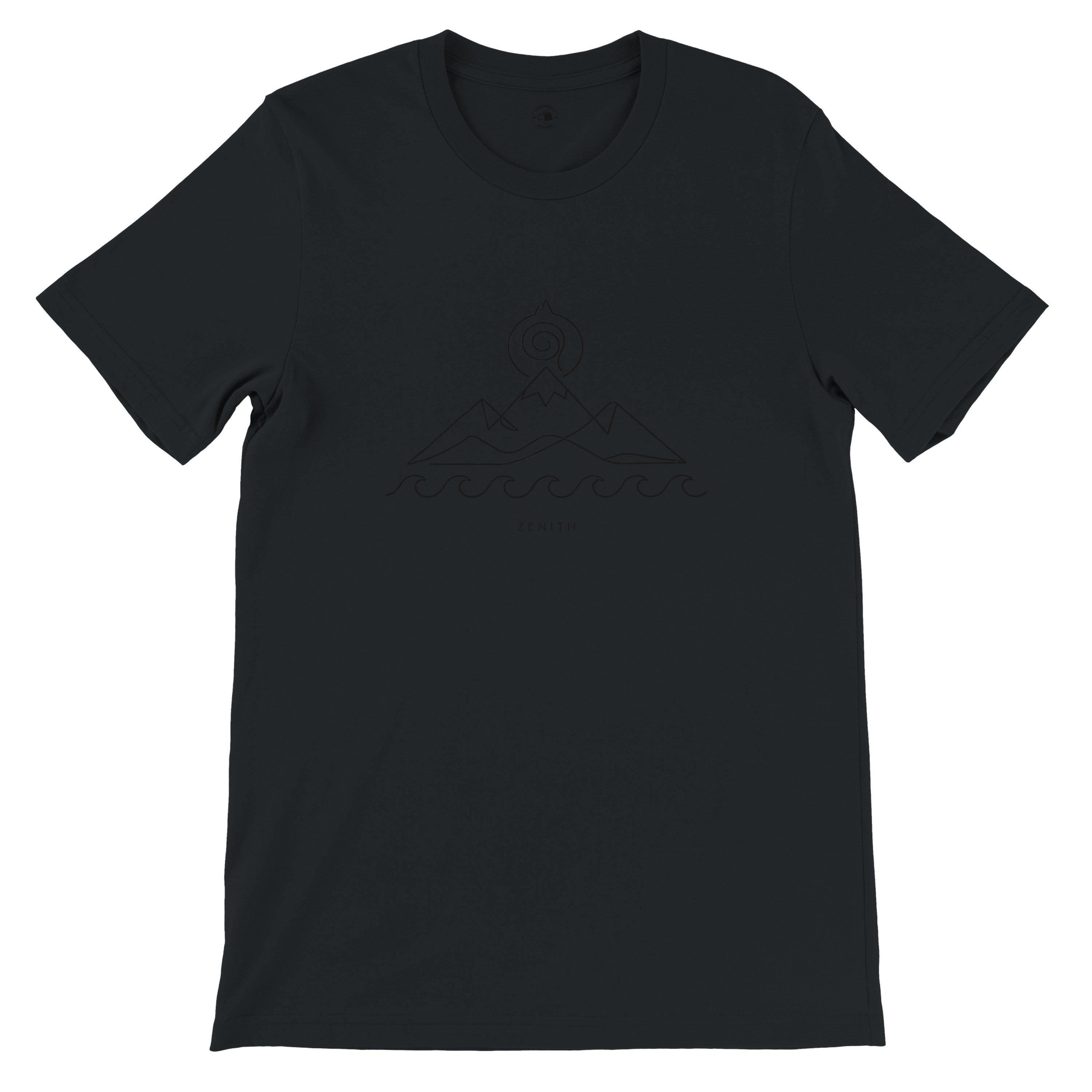 Zenith Minimalist Mountain and Ocean Graphic Tee | Premium Unisex Shirt | Modern Nature Line Art | Geometric Landscape | Summer Streetwear