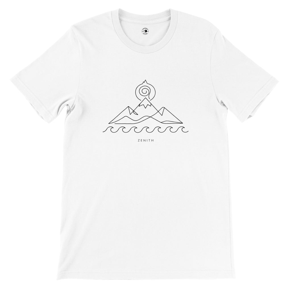 Zenith Minimalist Mountain and Ocean Graphic Tee | Premium Unisex Shirt | Modern Nature Line Art | Geometric Landscape | Summer Streetwear