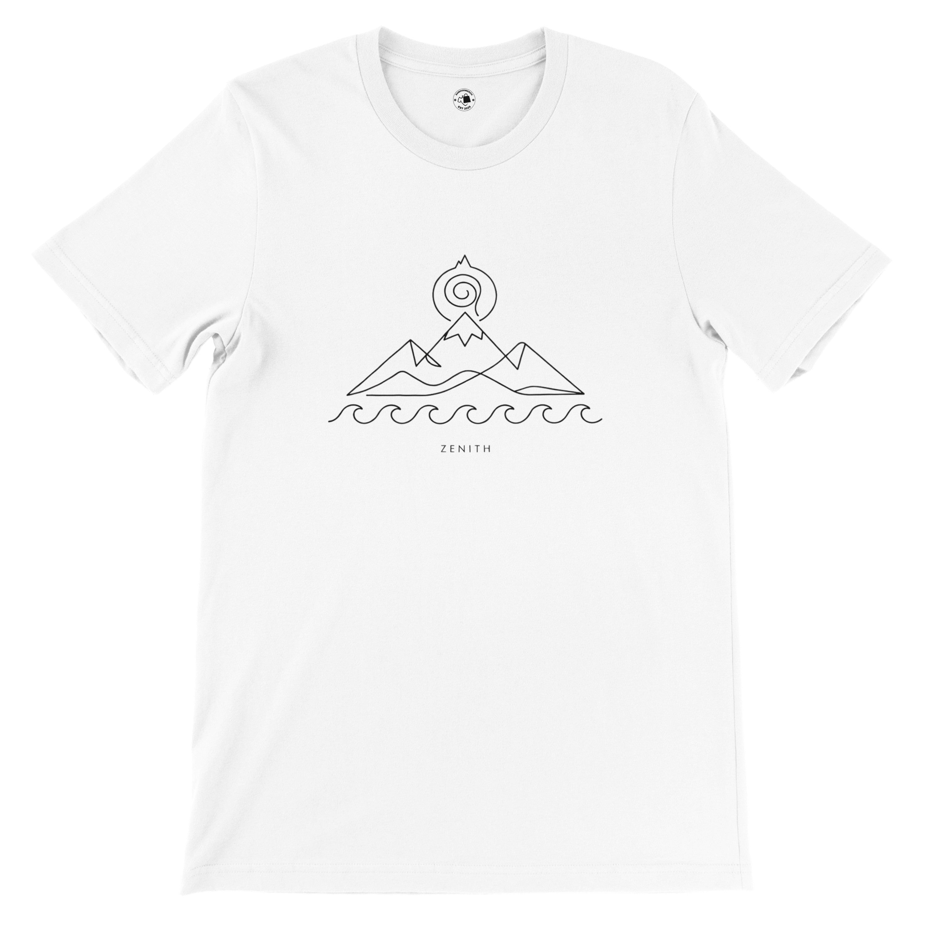 Zenith Minimalist Mountain and Ocean Graphic Tee | Premium Unisex Shirt | Modern Nature Line Art | Geometric Landscape | Summer Streetwear