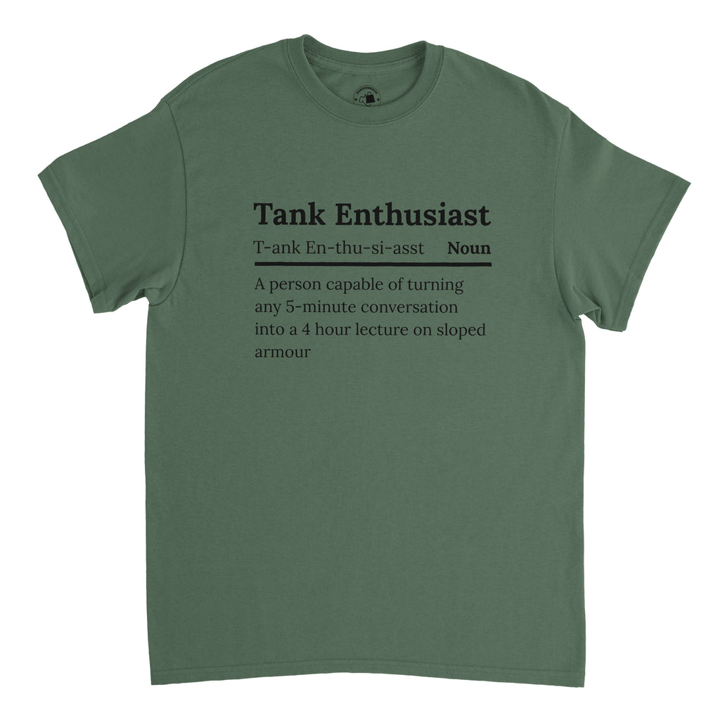 Tank Enthusiast T-Shirt | Sloped Armour Definition Tee | WW2 Military History Gift