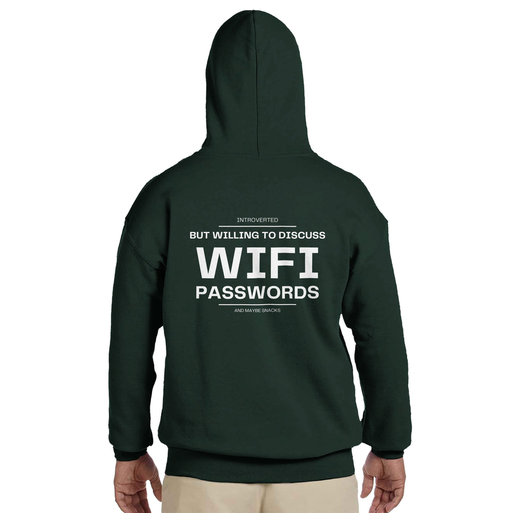 Introverted But Willing To Discuss WiFi Passwords Hoodie | Funny  Hooded Sweatshirt | Introvert Gift | Geeky Gamer Apparel | Sarcastic Gift