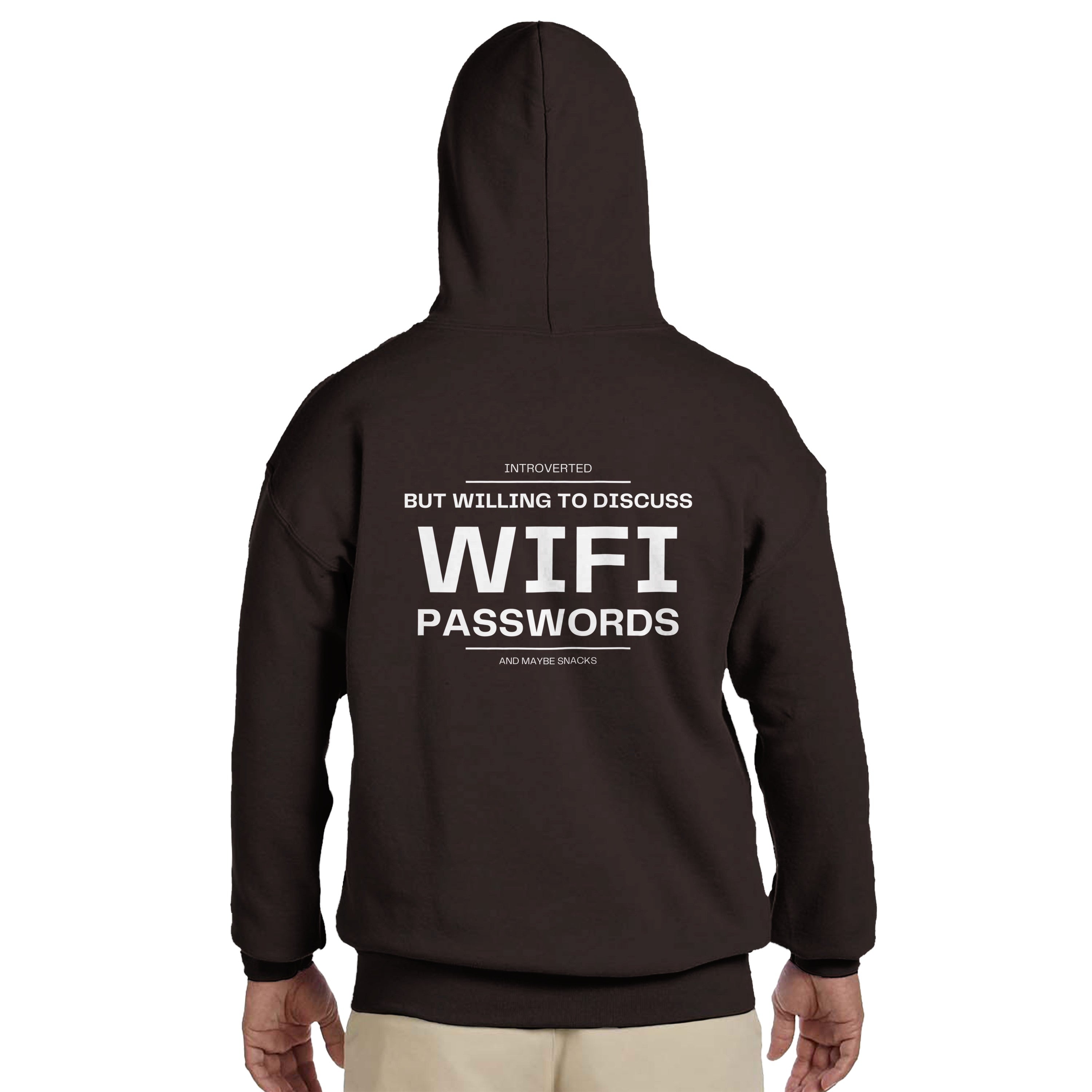 Introverted But Willing To Discuss WiFi Passwords Hoodie | Funny  Hooded Sweatshirt | Introvert Gift | Geeky Gamer Apparel | Sarcastic Gift