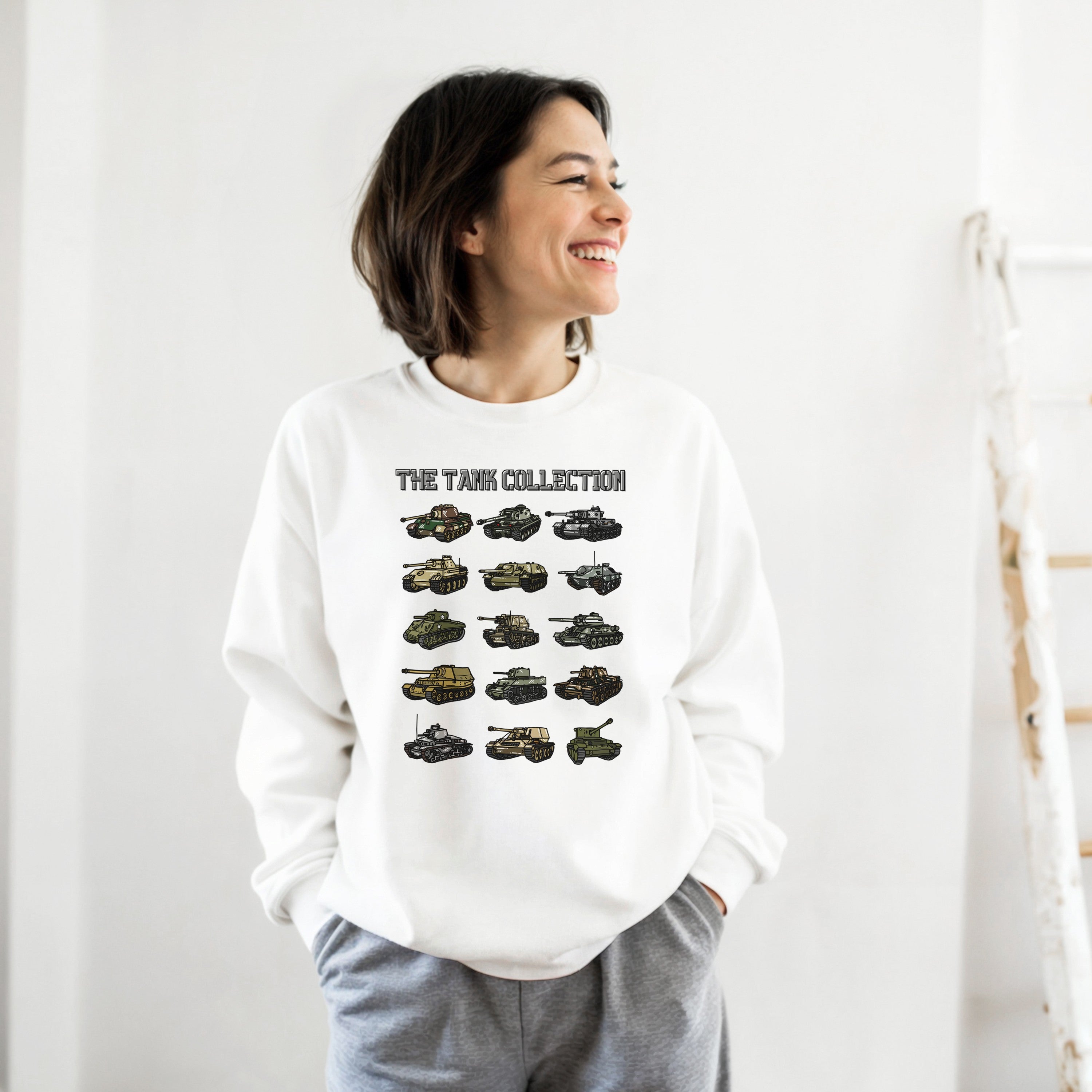 WWII Tank Graphic Sweatshirt | Military History Crewneck | Armored Vehicle Gift