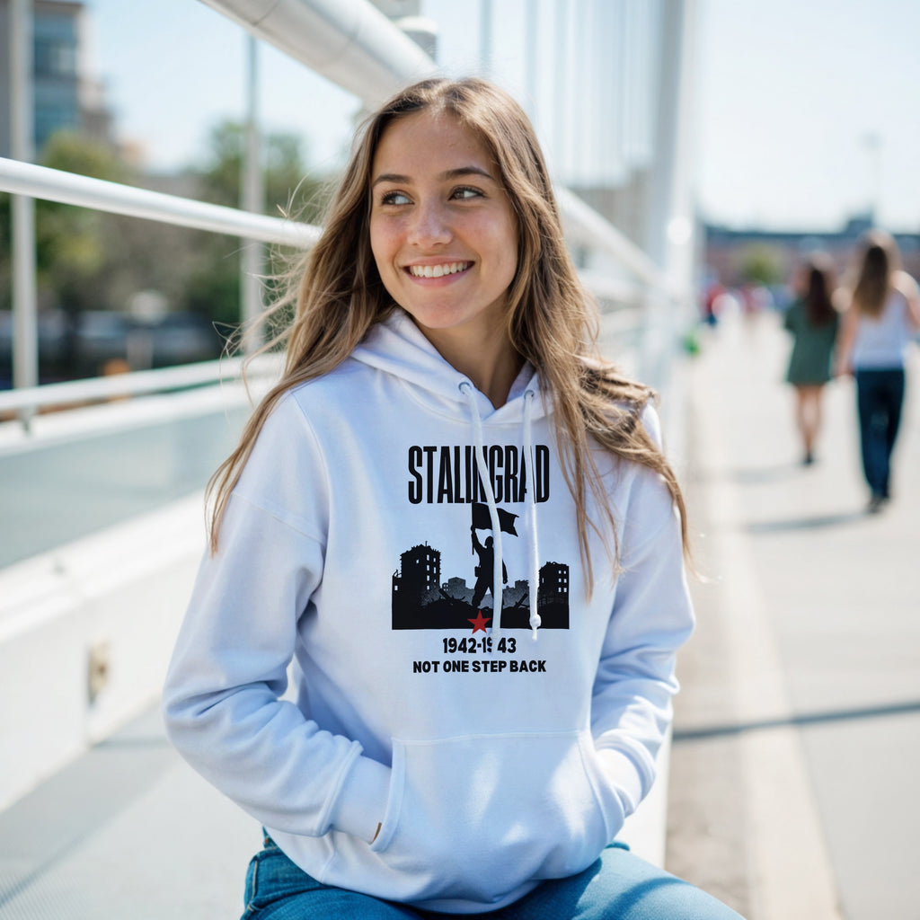 Stalingrad 1942 Hoodie | Soviet Military History Gift | Eastern Front Pullover | Not One Step Back Sweatshirt | WWII Graphic Streetwear