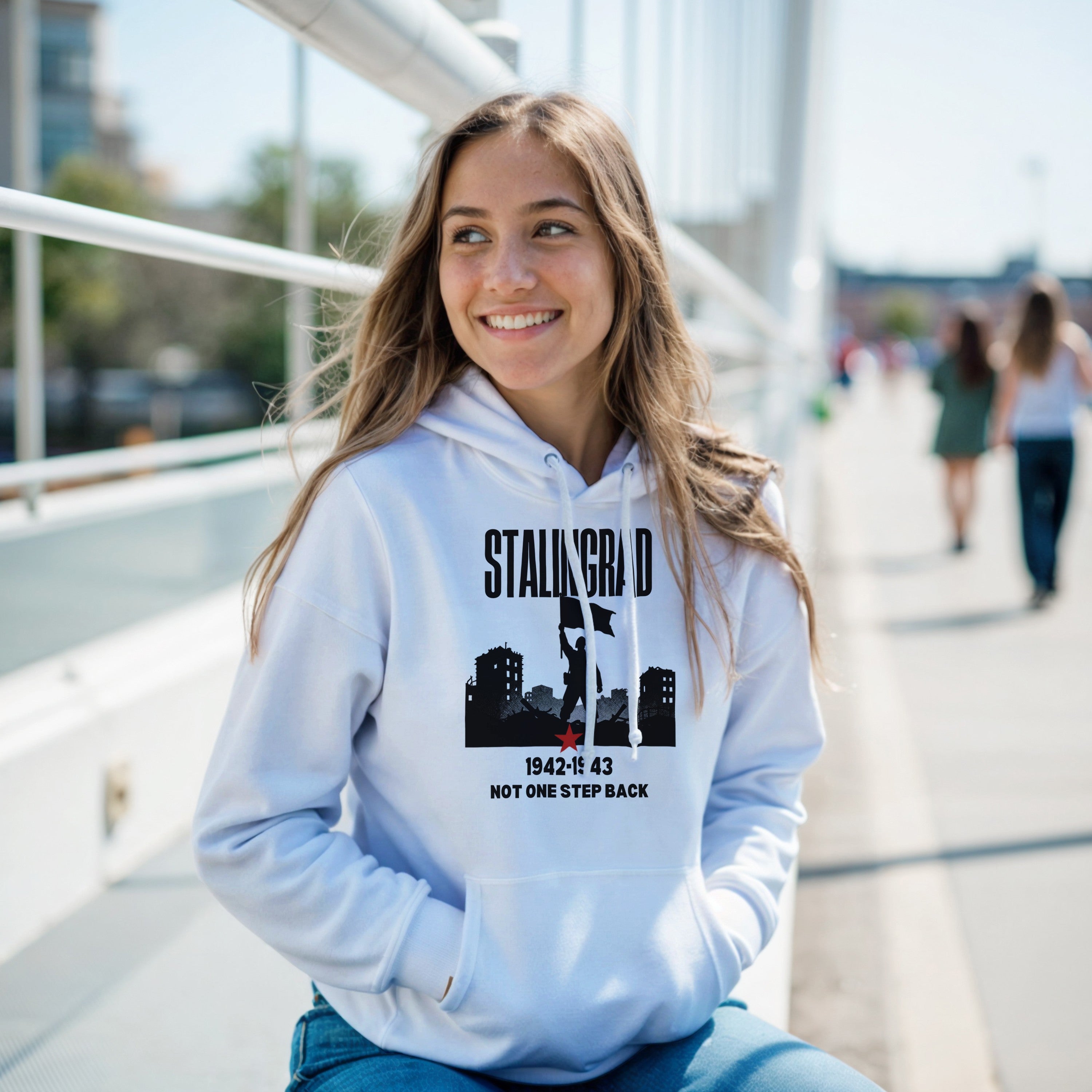 Stalingrad 1942 Hoodie | Soviet Military History Gift | Eastern Front Pullover | Not One Step Back Sweatshirt | WWII Graphic Streetwear