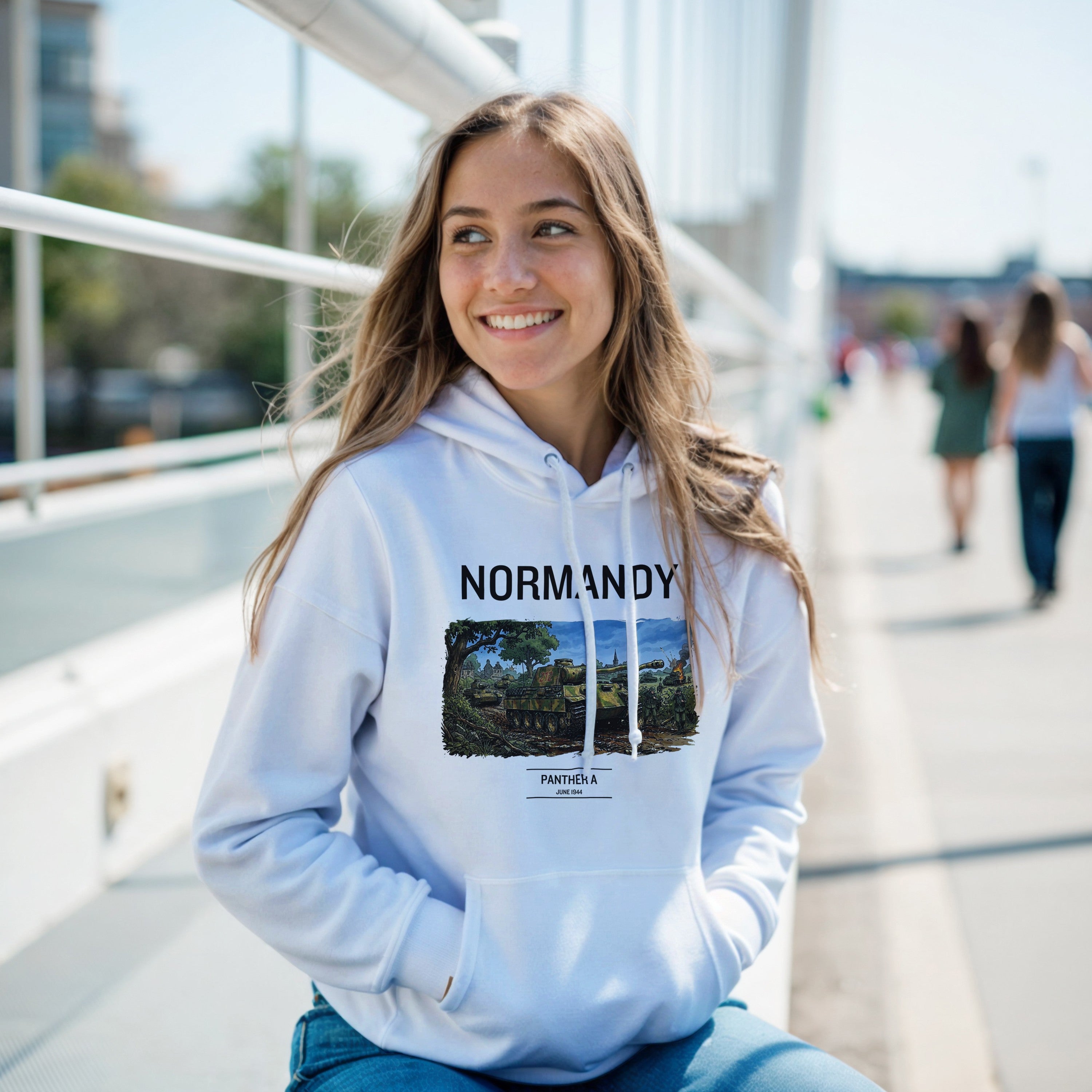Normandy 1944 Panther A Tank Hoodie | German Panzer WW2 Military Pull-Over | World War II History Gift | Vintage Streetwear Armour Hooded