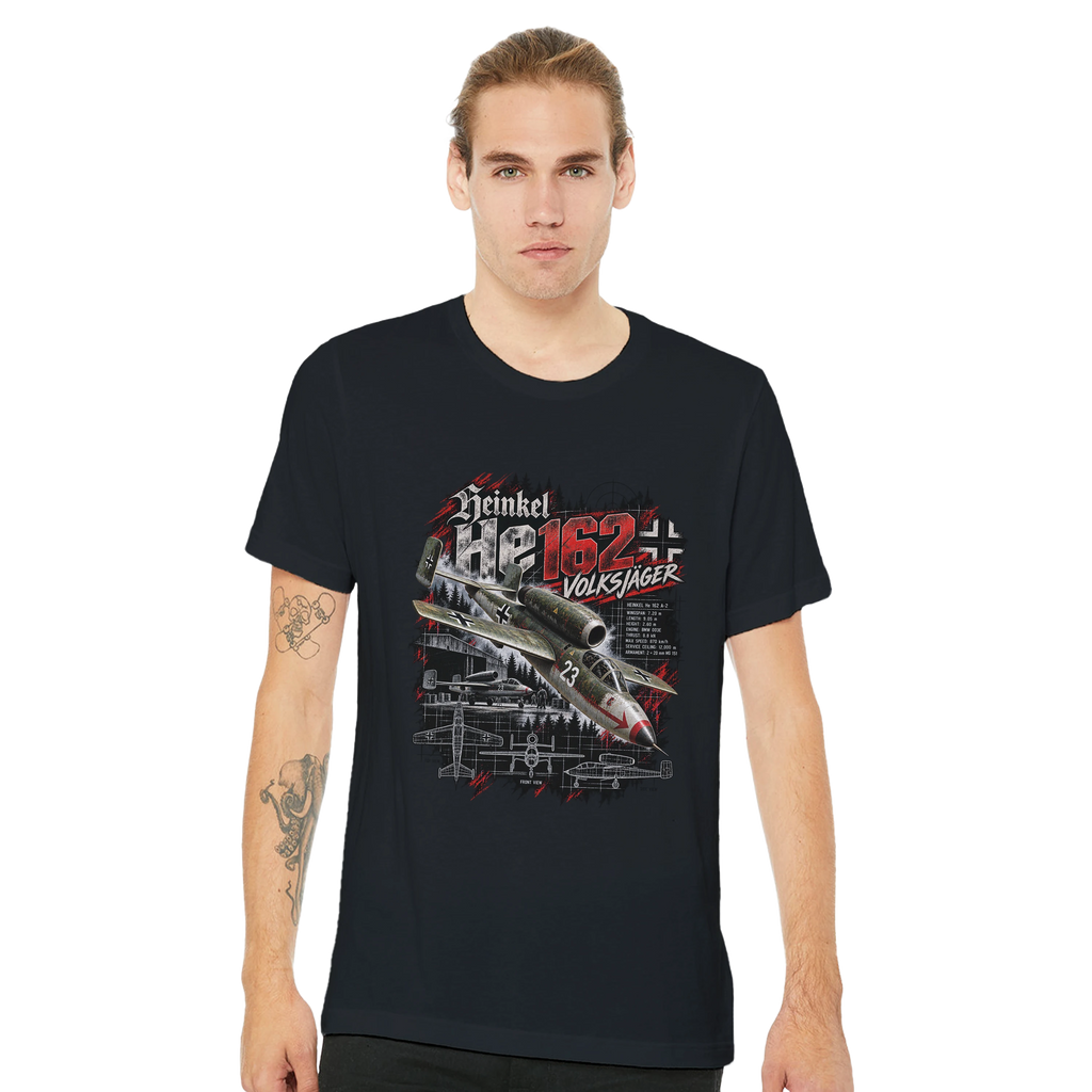 Heinkel He 162 Volksjäger T-Shirt | WW2 German Jet Fighter Aircraft Tee | Aviation History Gift