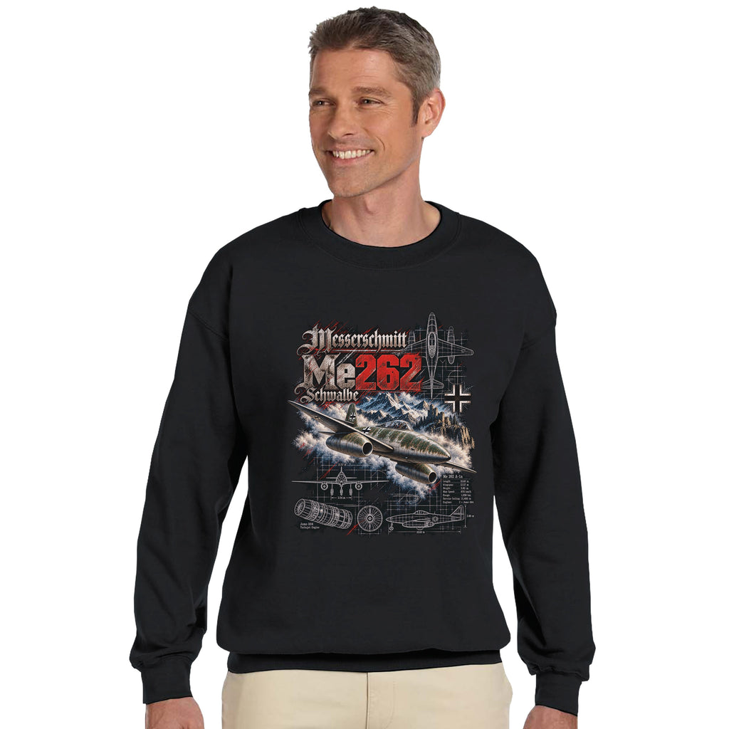 Messerschmitt Me 262 Sweater – WWII German Jet Fighter Aviation Crewneck Sweatshirt
