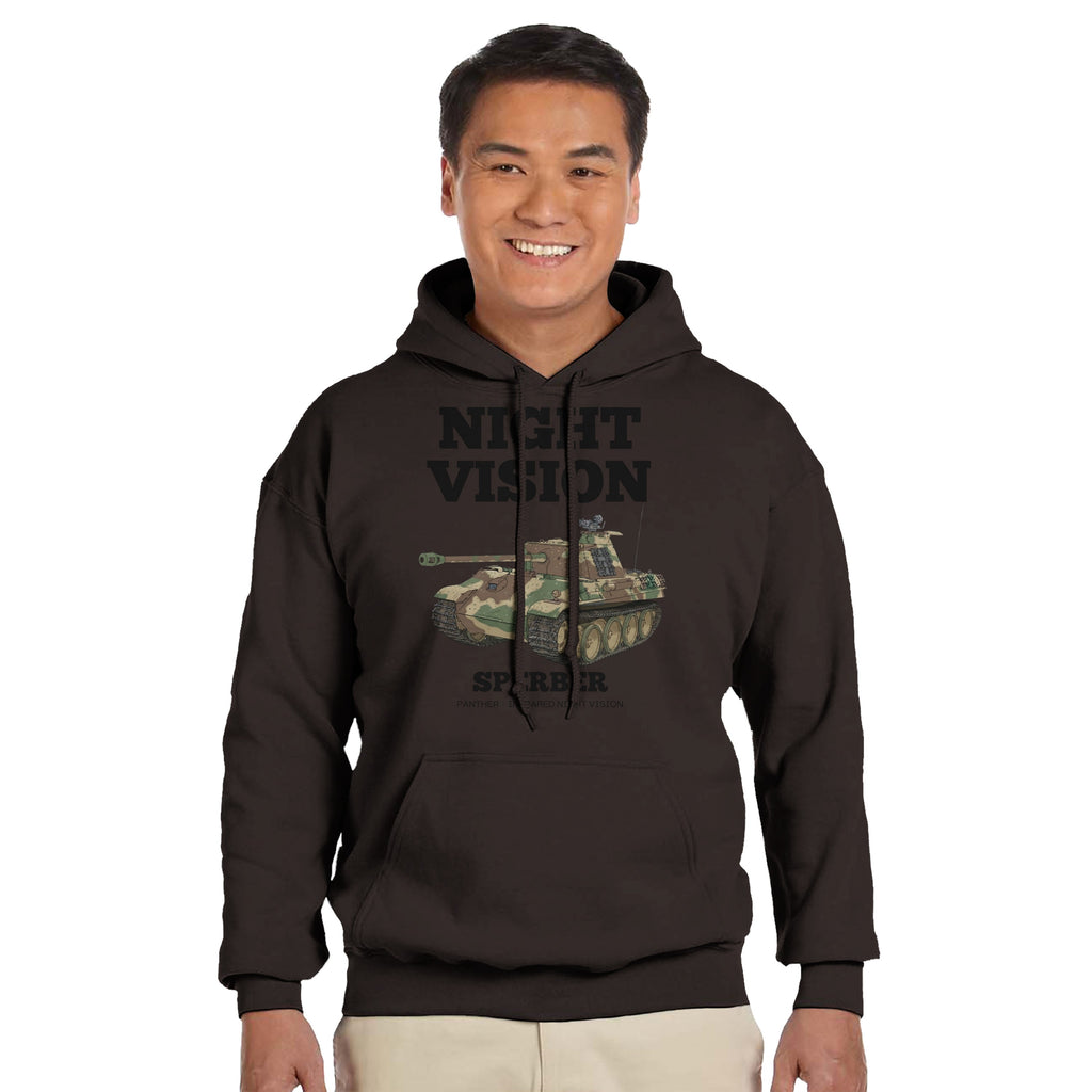 Night Vision Sperber | Panther Tank Infrared WWII Hoodie | Military History Graphic Hoodie | WW2 German Armour Gift