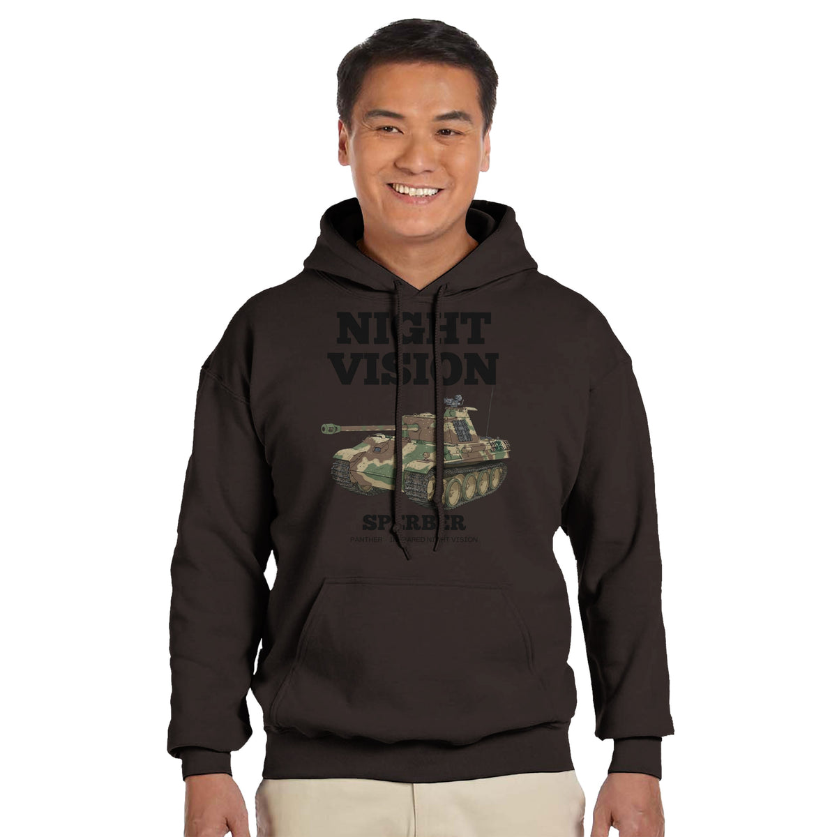 Night Vision Sperber | Panther Tank Infrared WWII Hoodie | Military History Graphic Hoodie | WW2 German Armour Gift